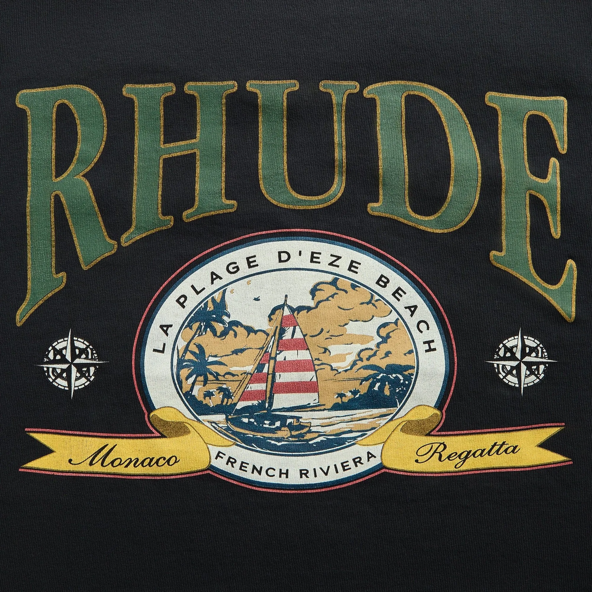 R H U D E Monaco Regatta Tee Vtg Black