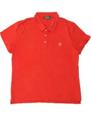 RALPH LAUREN Boys Polo Shirt 15-16 Years XL Red Cotton