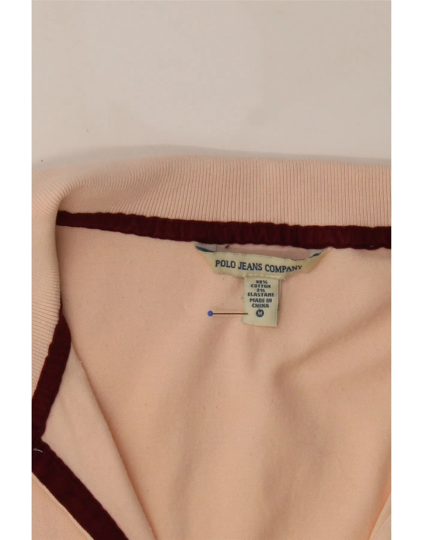 RALPH LAUREN Womens Long Sleeve Polo Shirt UK 12 Medium Pink Cotton