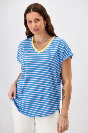 Rebel Club Be Bold Stripe Tee Blue  Pre-Order Due Late May