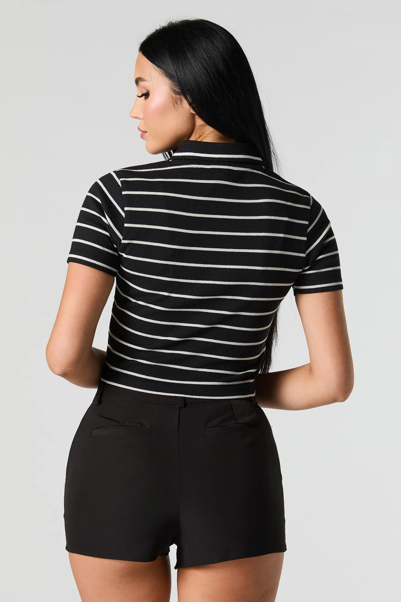 Ribbed Polo Baby Tee