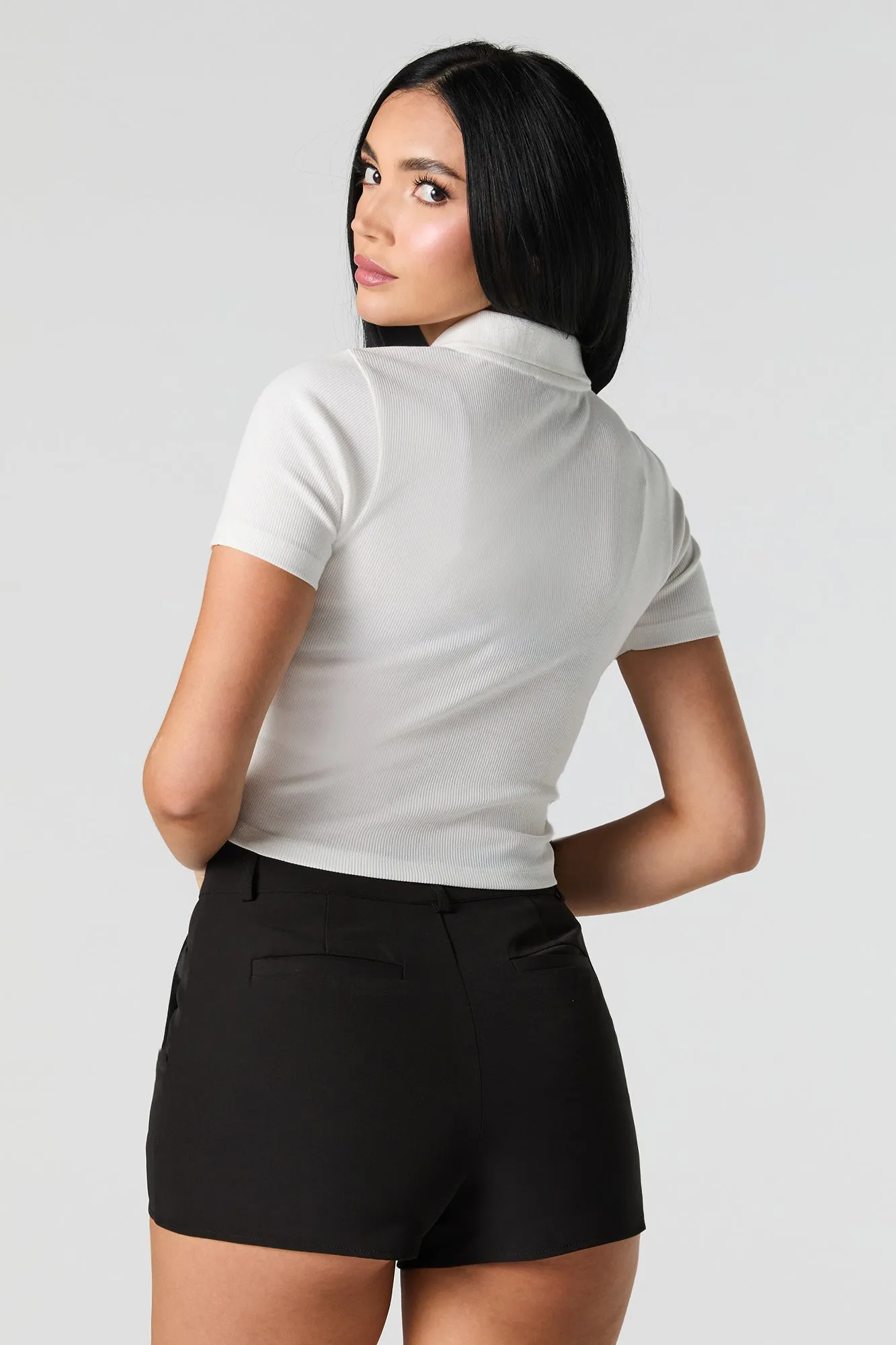 Ribbed Polo Baby Tee