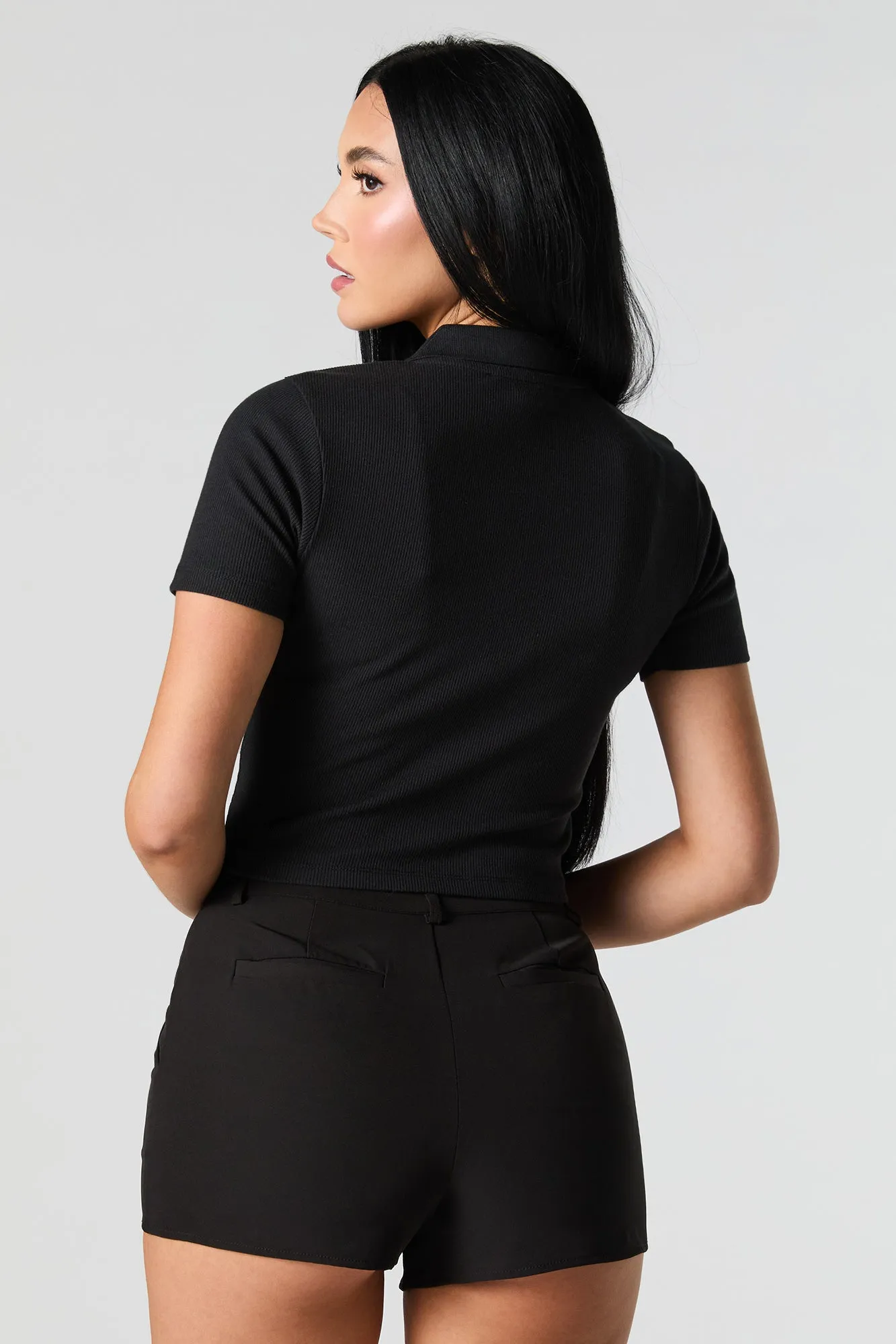 Ribbed Polo Baby Tee
