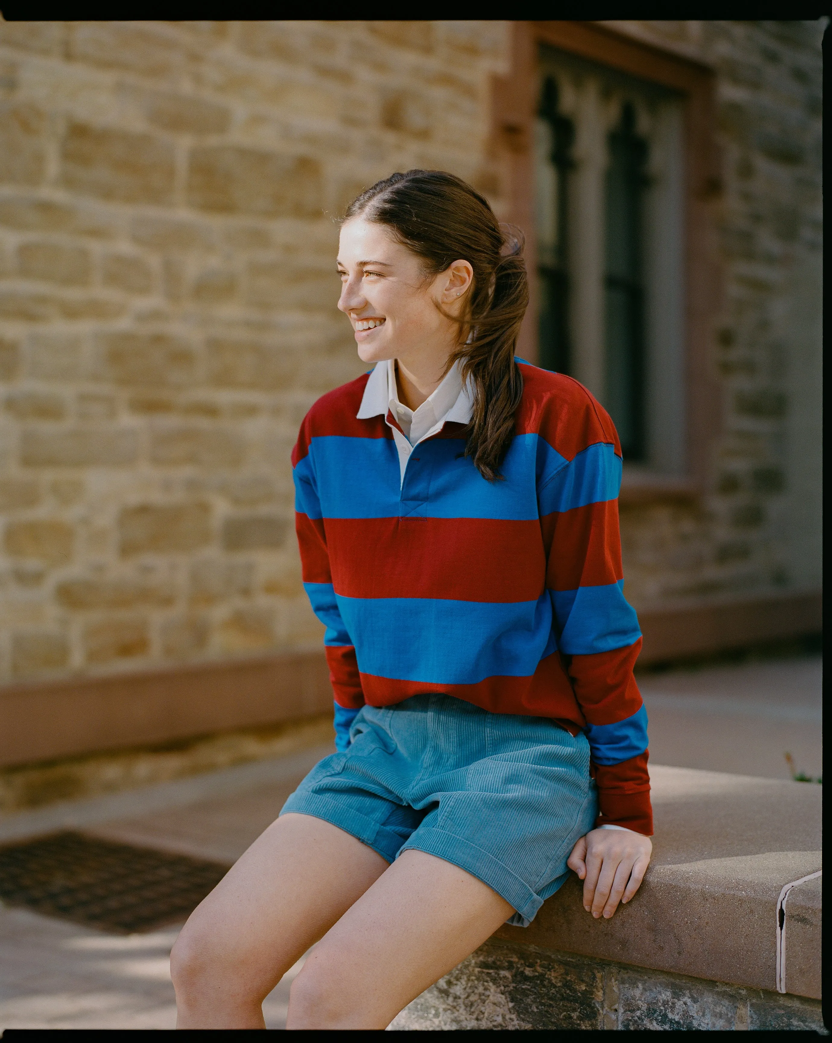 ROYAL BLUE/BURGUNDY STRIPE RUGBY SHIRT