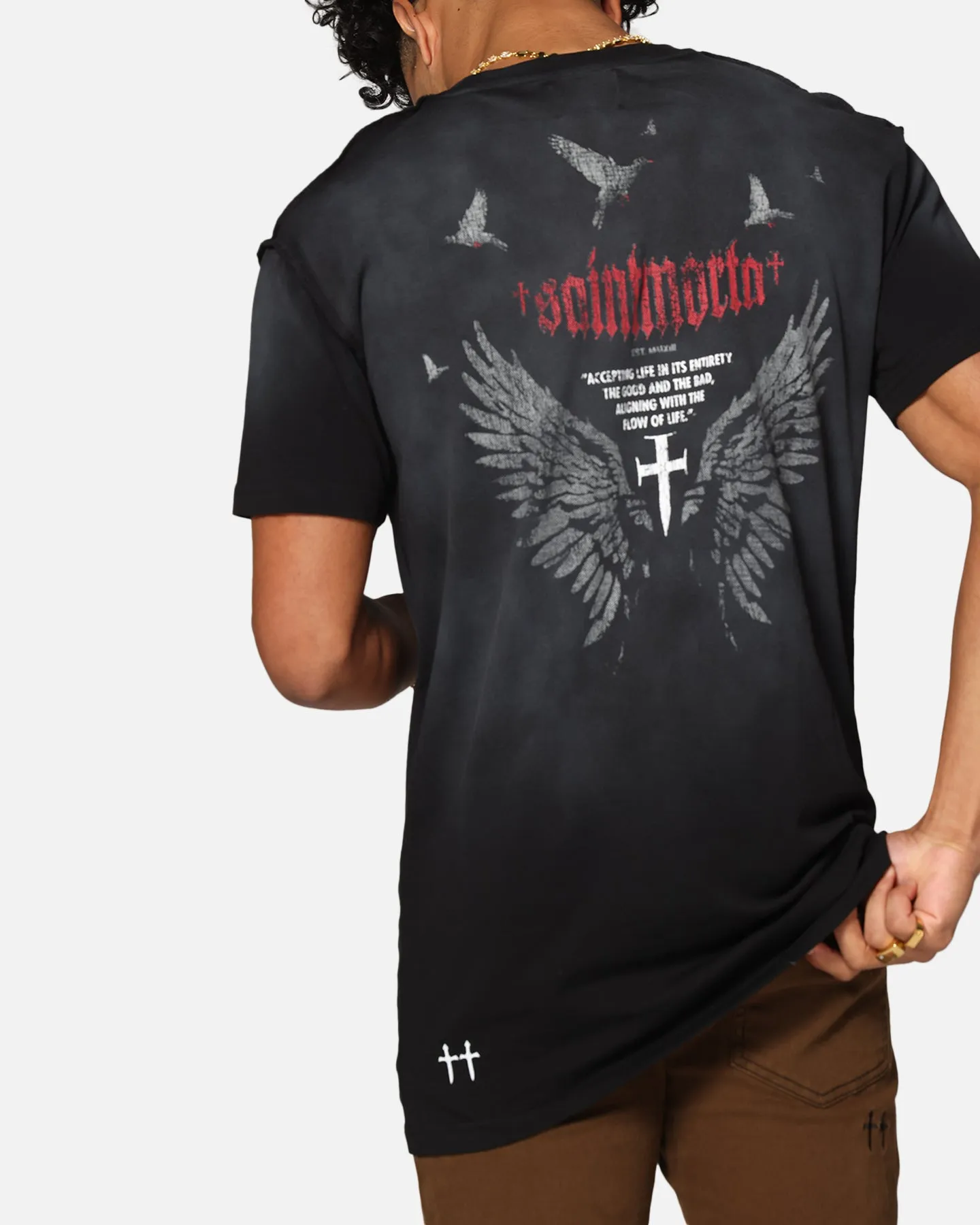 Saint Morta Amorfati Lafayette T-Shirt Sunfade Black