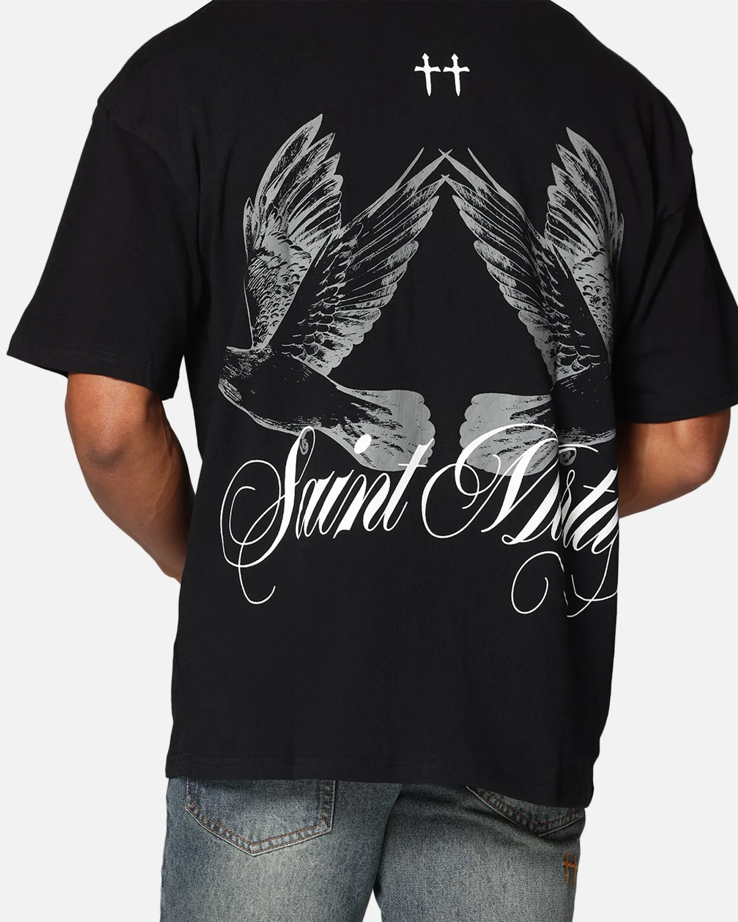 Saint Morta Dover Drop Shoulder T-Shirt Black
