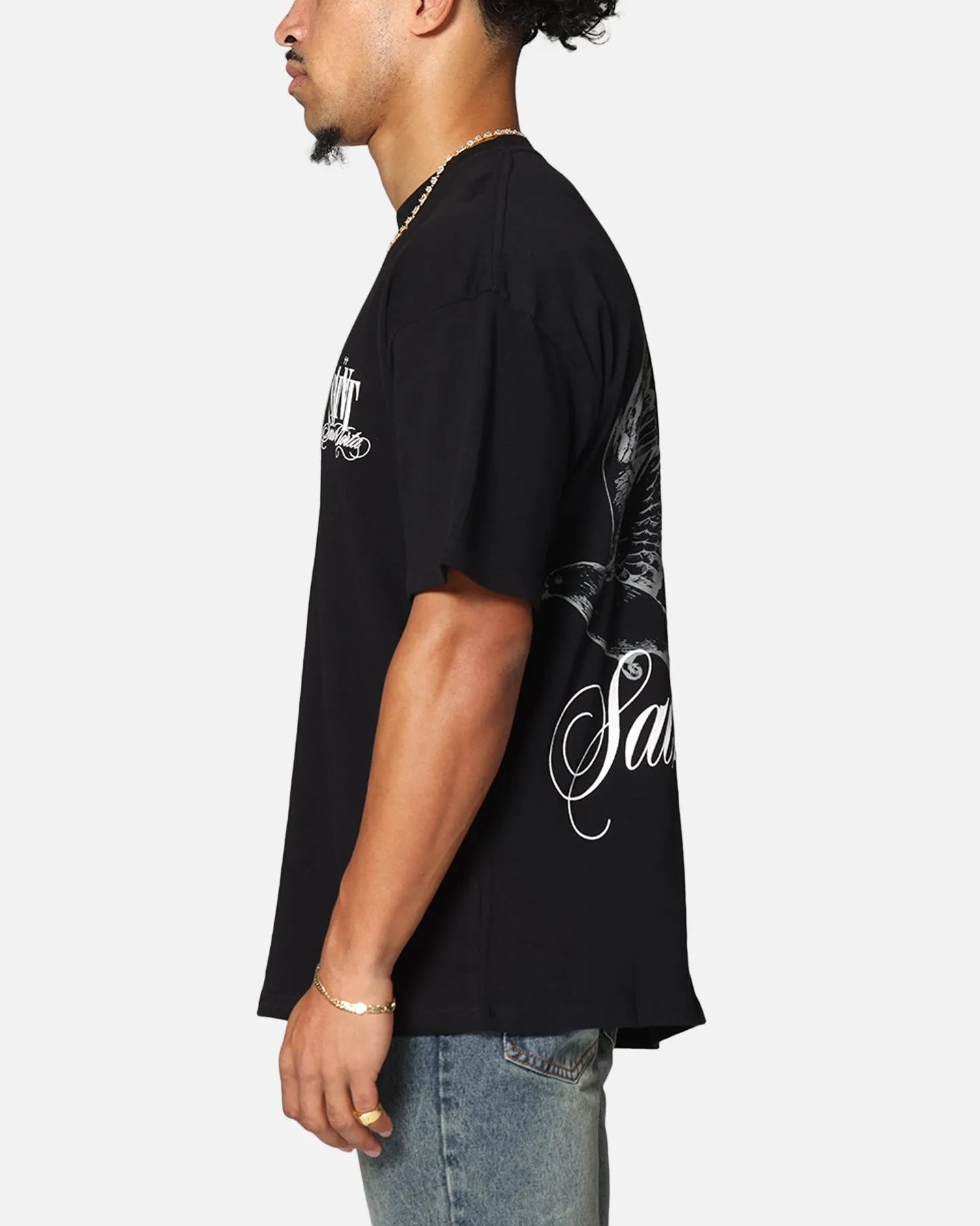 Saint Morta Dover Drop Shoulder T-Shirt Black