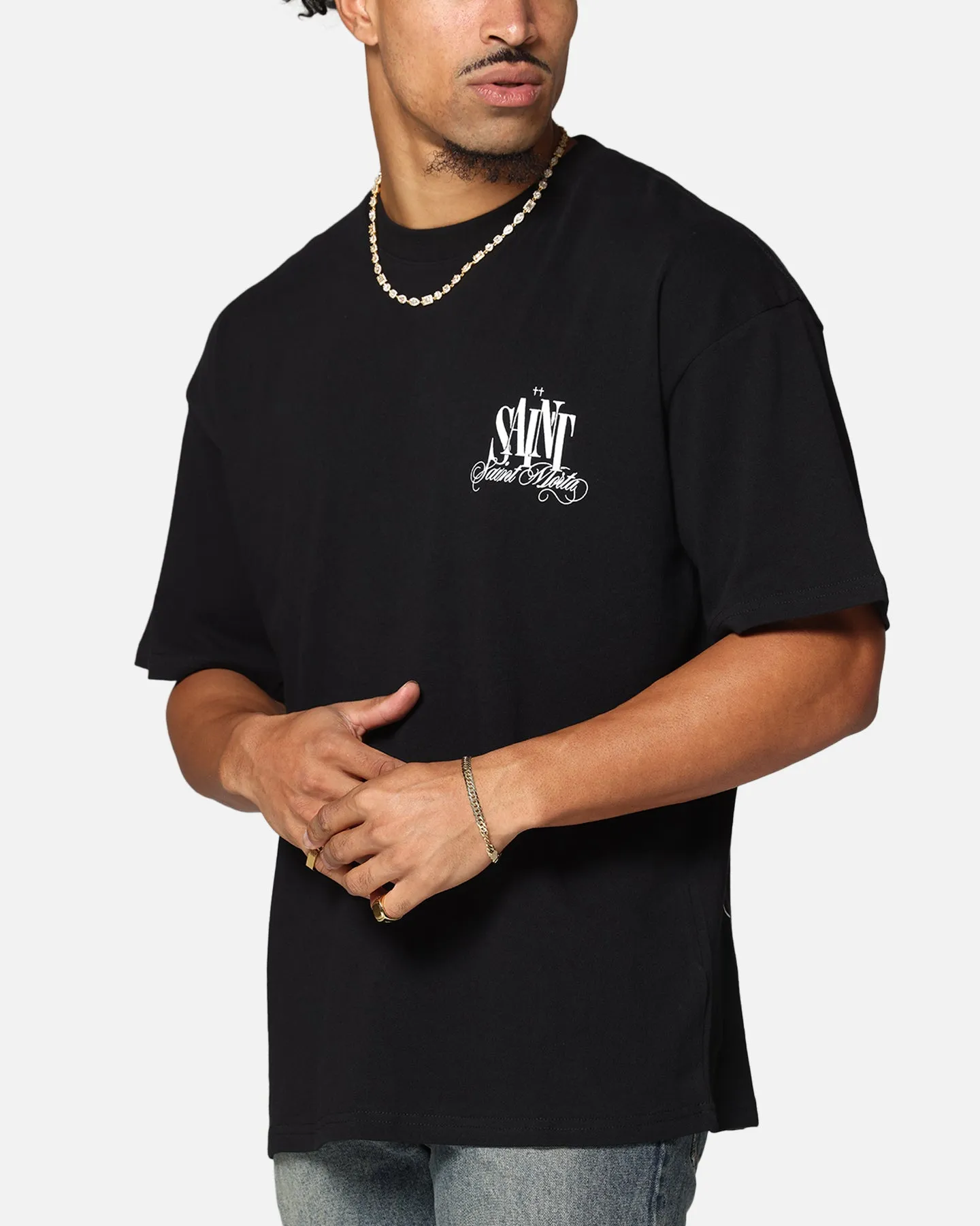 Saint Morta Dover Drop Shoulder T-Shirt Black