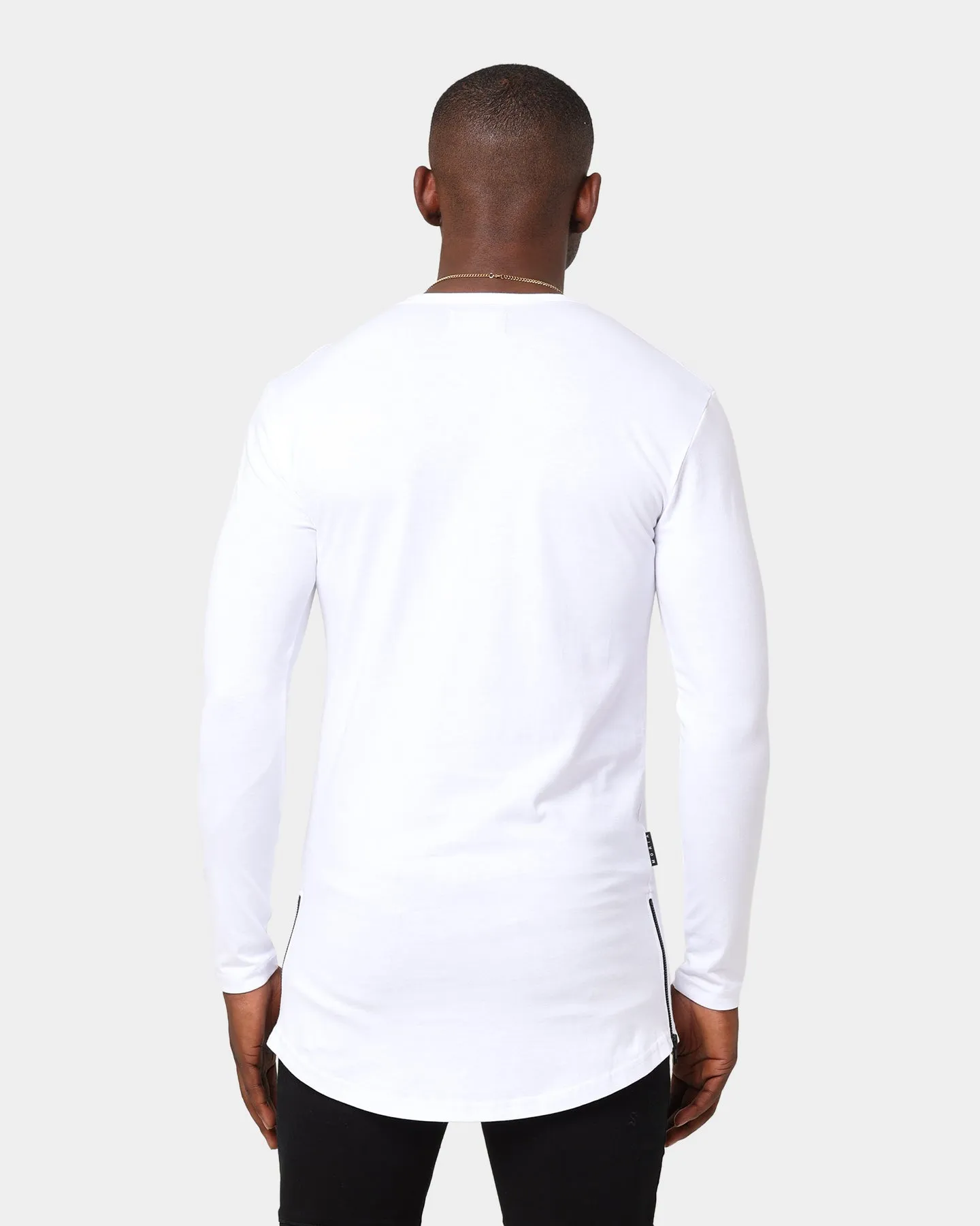 Saint Morta Homage Drop Tail Long Sleeve T-Shirt White/Black
