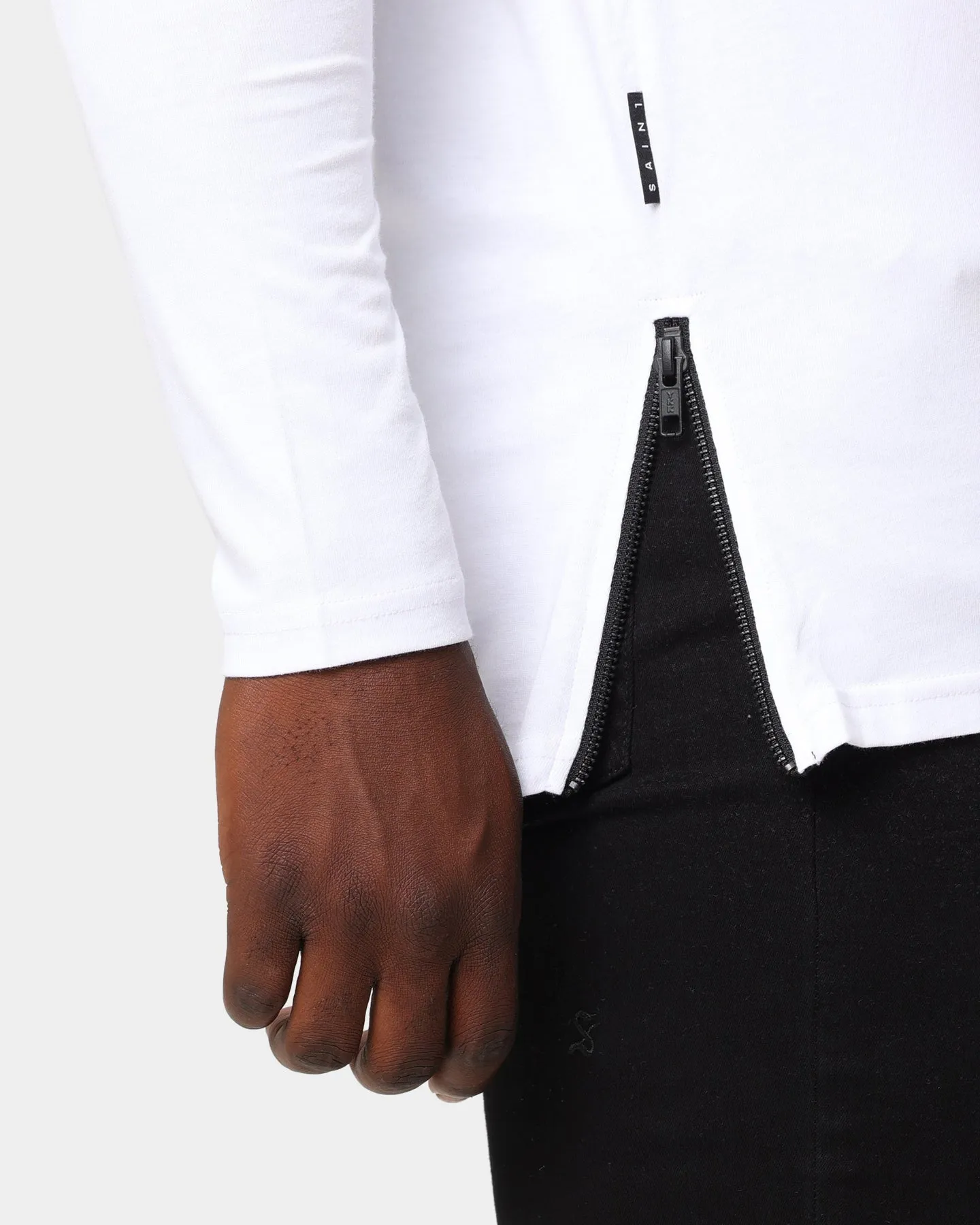 Saint Morta Homage Drop Tail Long Sleeve T-Shirt White/Black