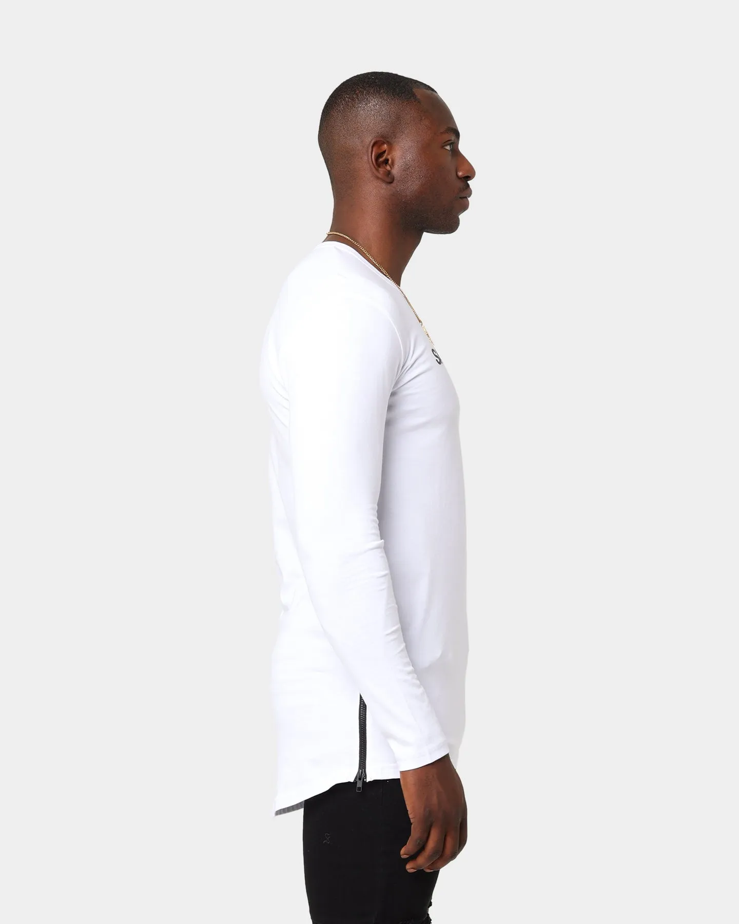 Saint Morta Homage Drop Tail Long Sleeve T-Shirt White/Black