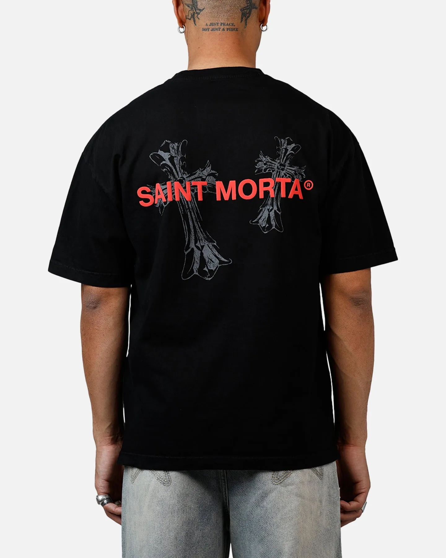 Saint Morta Memoriam Drop Shoulder T-Shirt Black
