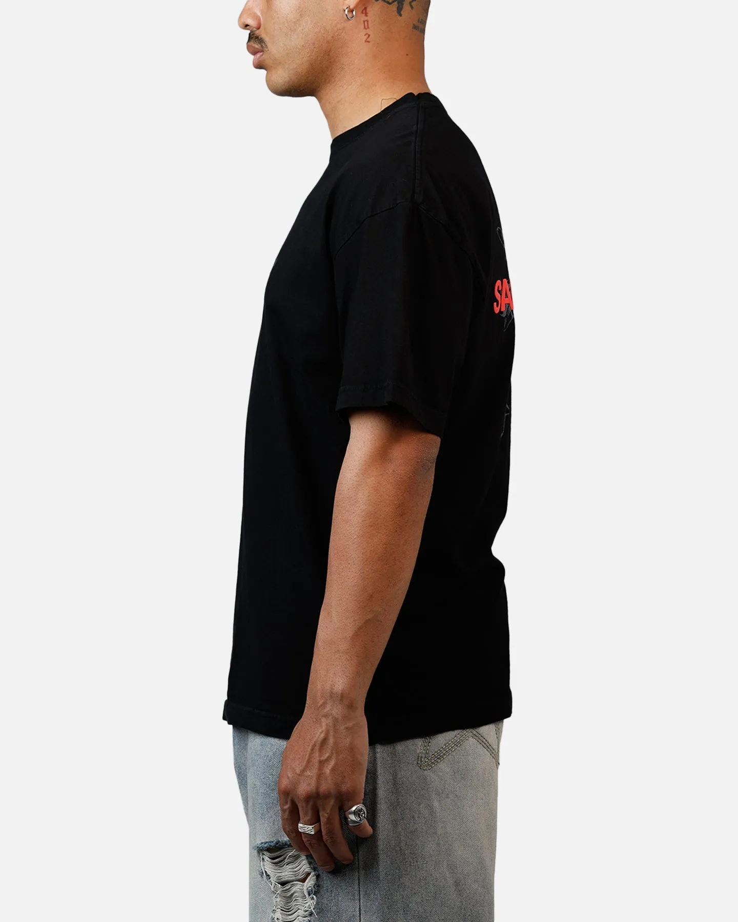 Saint Morta Memoriam Drop Shoulder T-Shirt Black