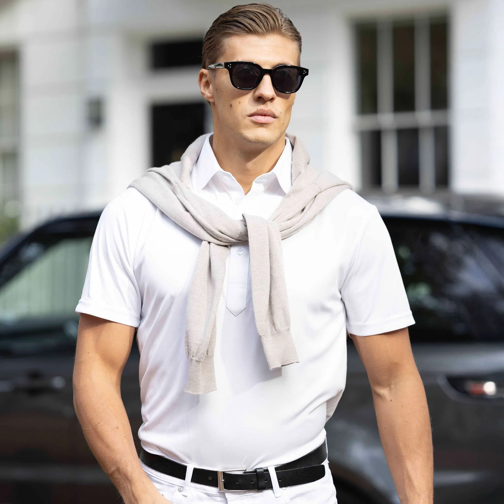 Semi-Spread Collar Polo White Bundle