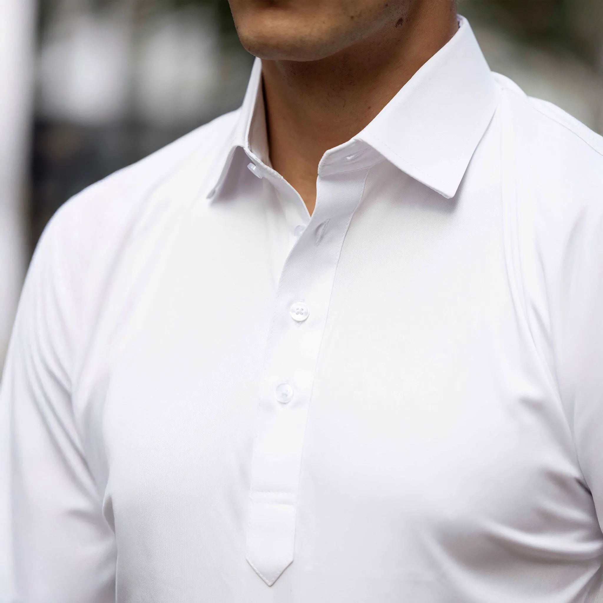 Semi-Spread Collar Polo White Bundle