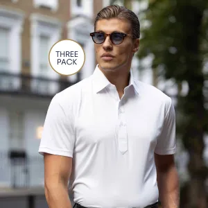 Semi-Spread Collar Polo White Bundle