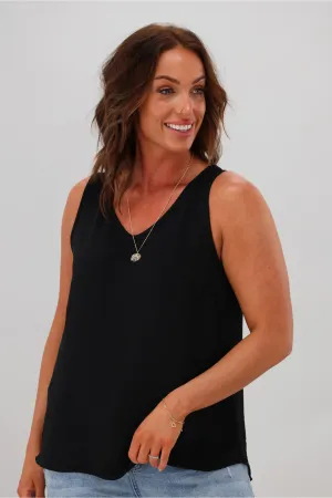 Shine On Label Amelia V Neck Cami Black