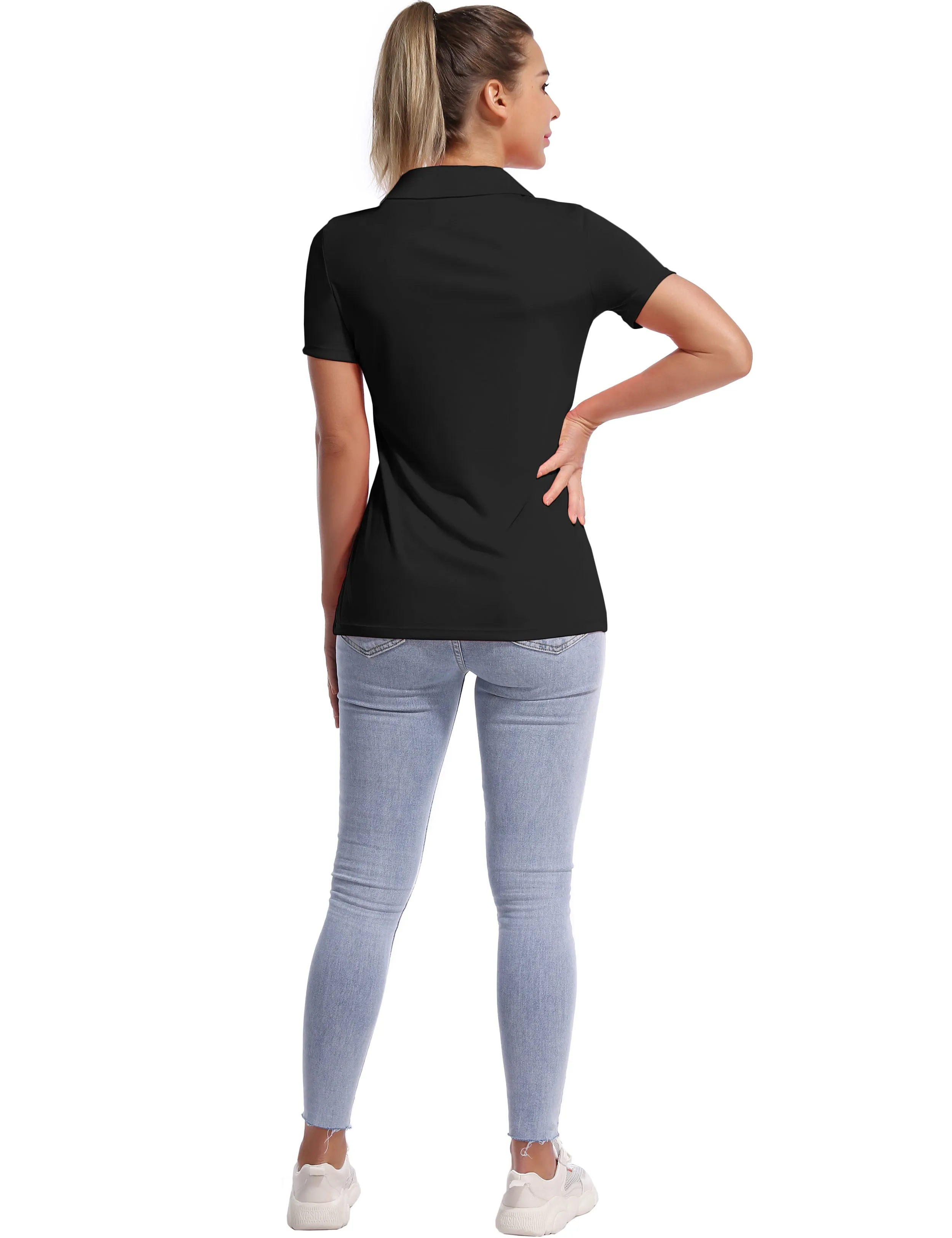 Short Sleeve Slim Fit Polo Shirt black_yoga