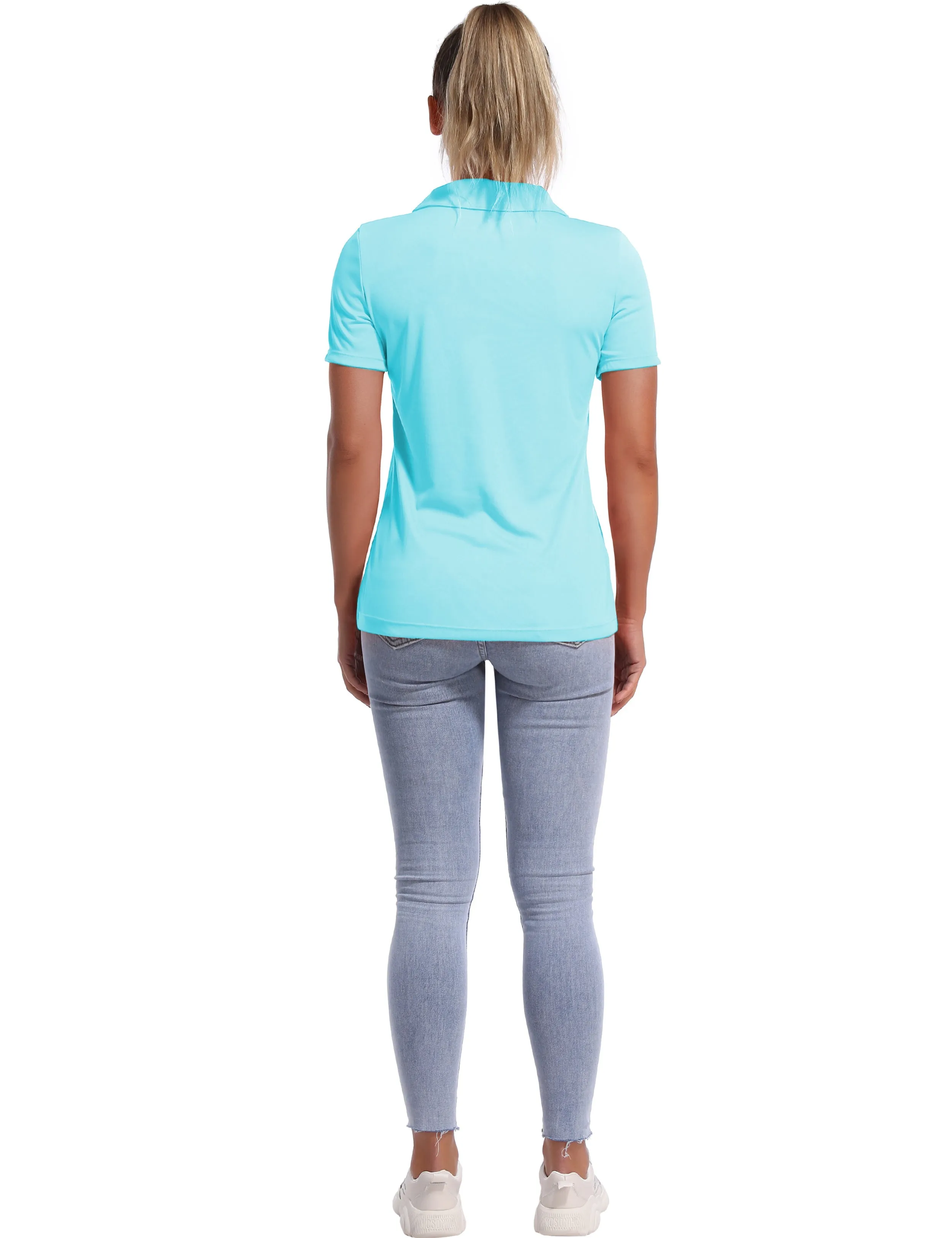 Short Sleeve Slim Fit Polo Shirt blue_Running