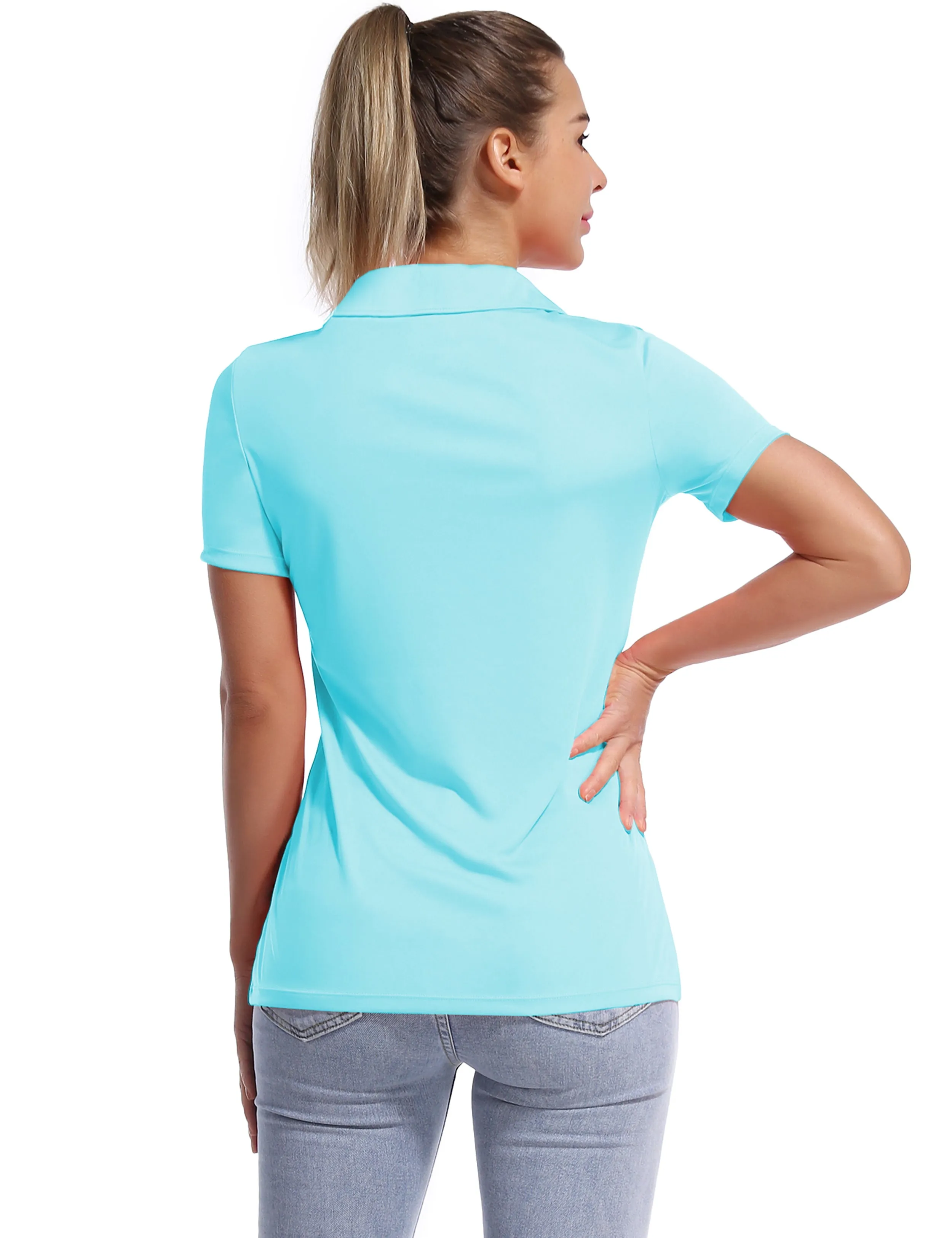 Short Sleeve Slim Fit Polo Shirt blue_Running