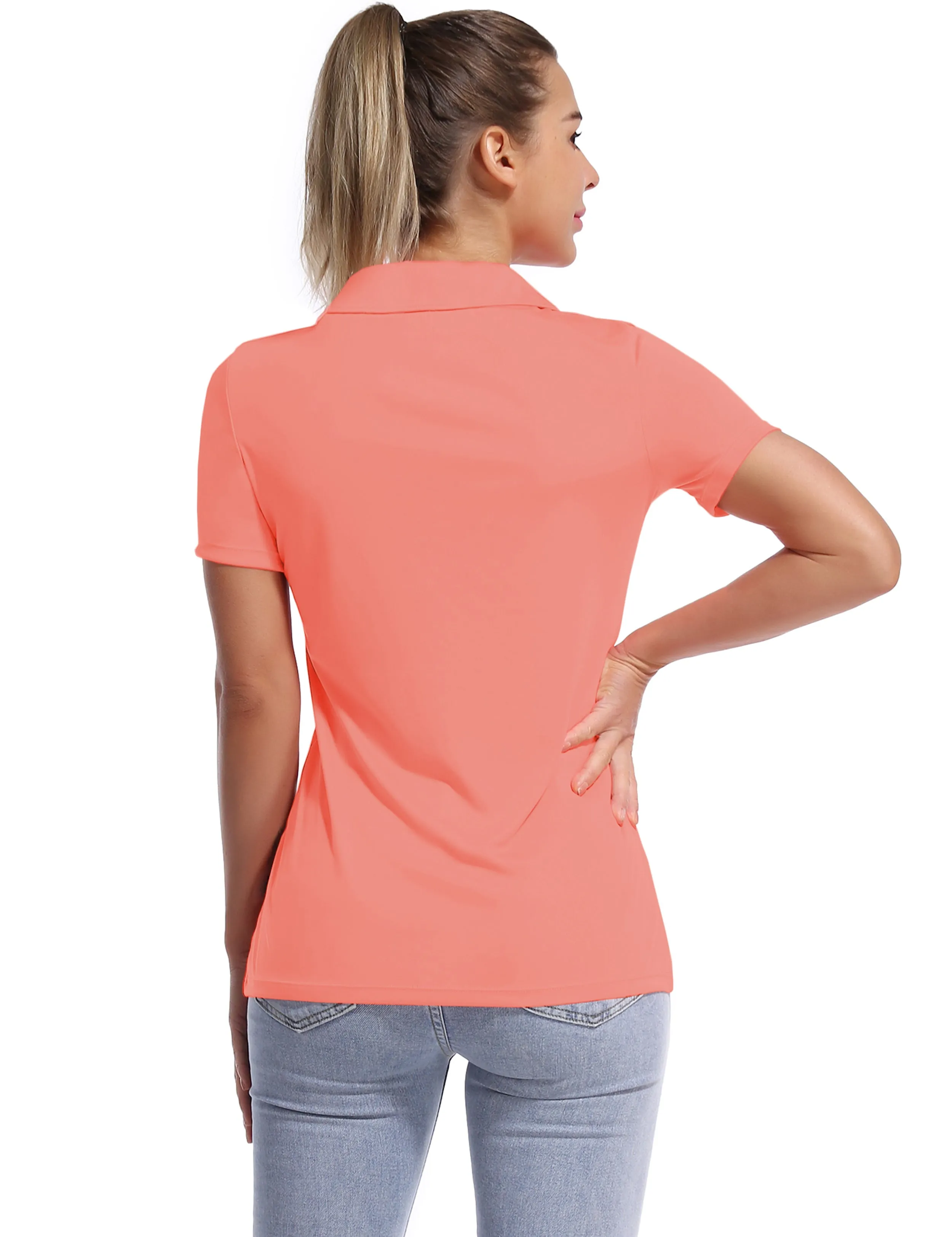 Short Sleeve Slim Fit Polo Shirt coral_Jogging