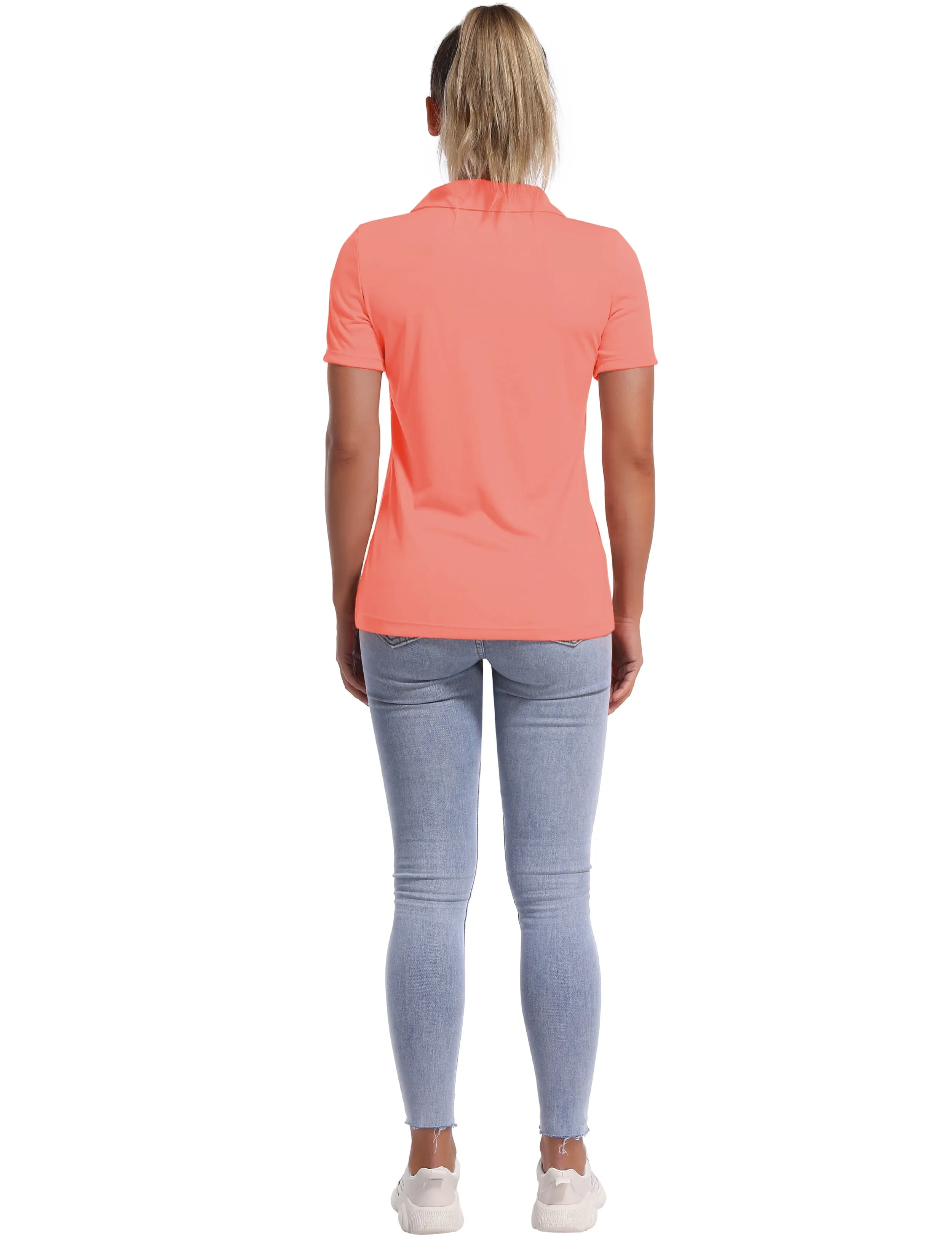 Short Sleeve Slim Fit Polo Shirt coral_Jogging