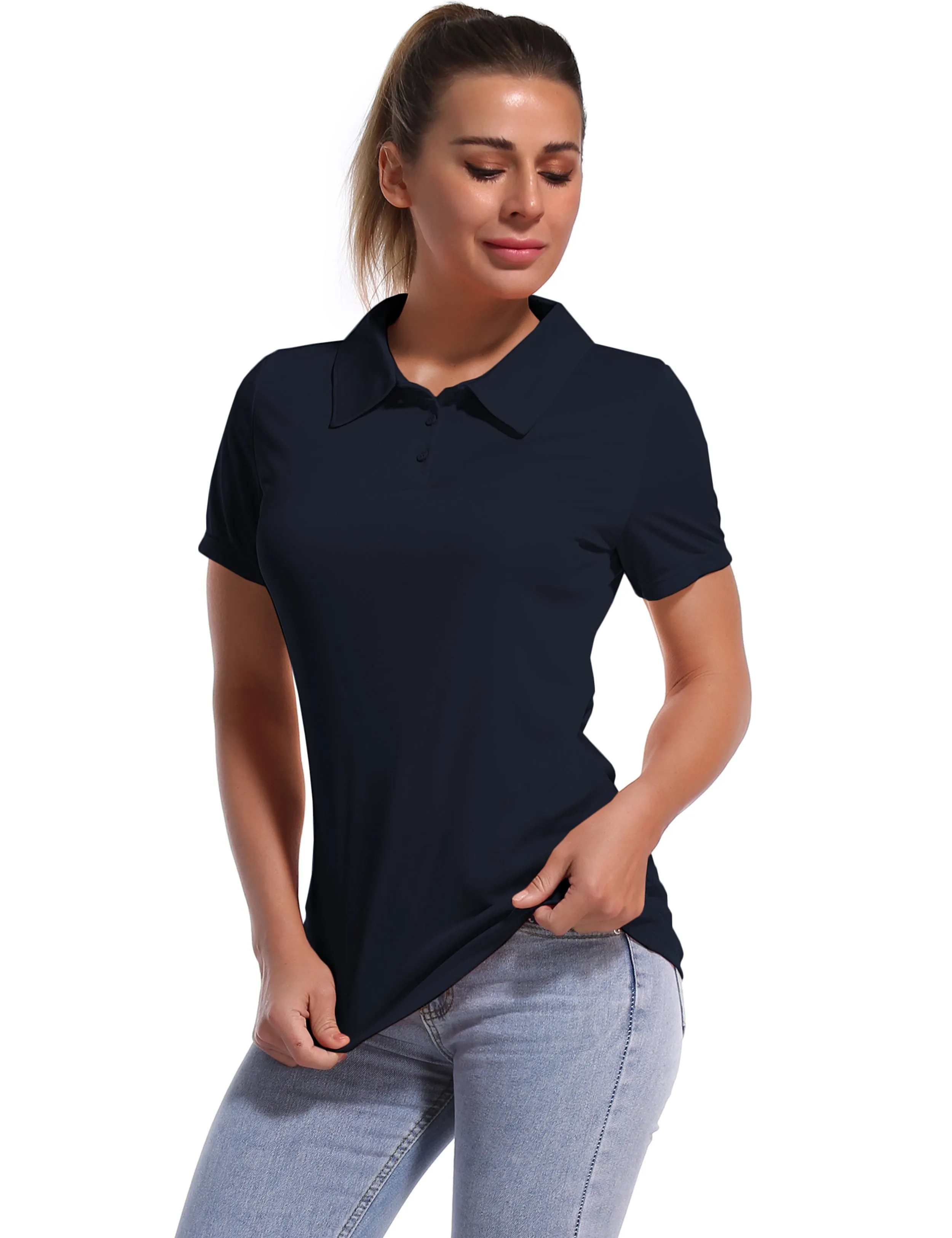 Short Sleeve Slim Fit Polo Shirt darknavy_Jogging