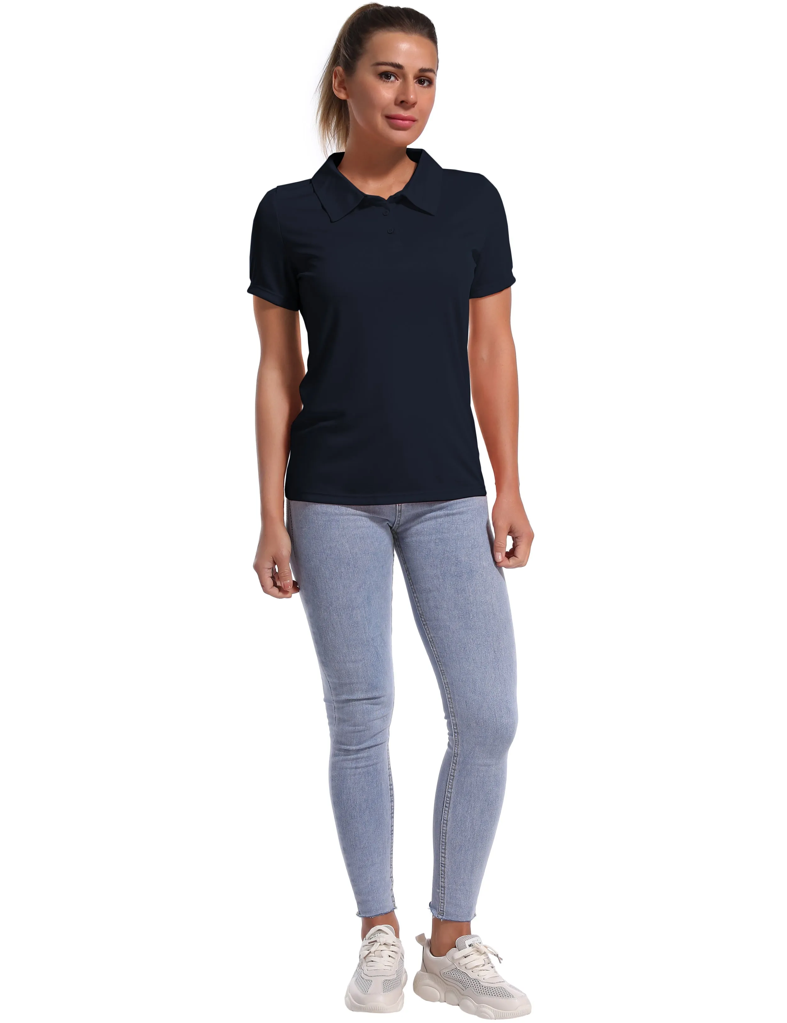 Short Sleeve Slim Fit Polo Shirt darknavy_Jogging