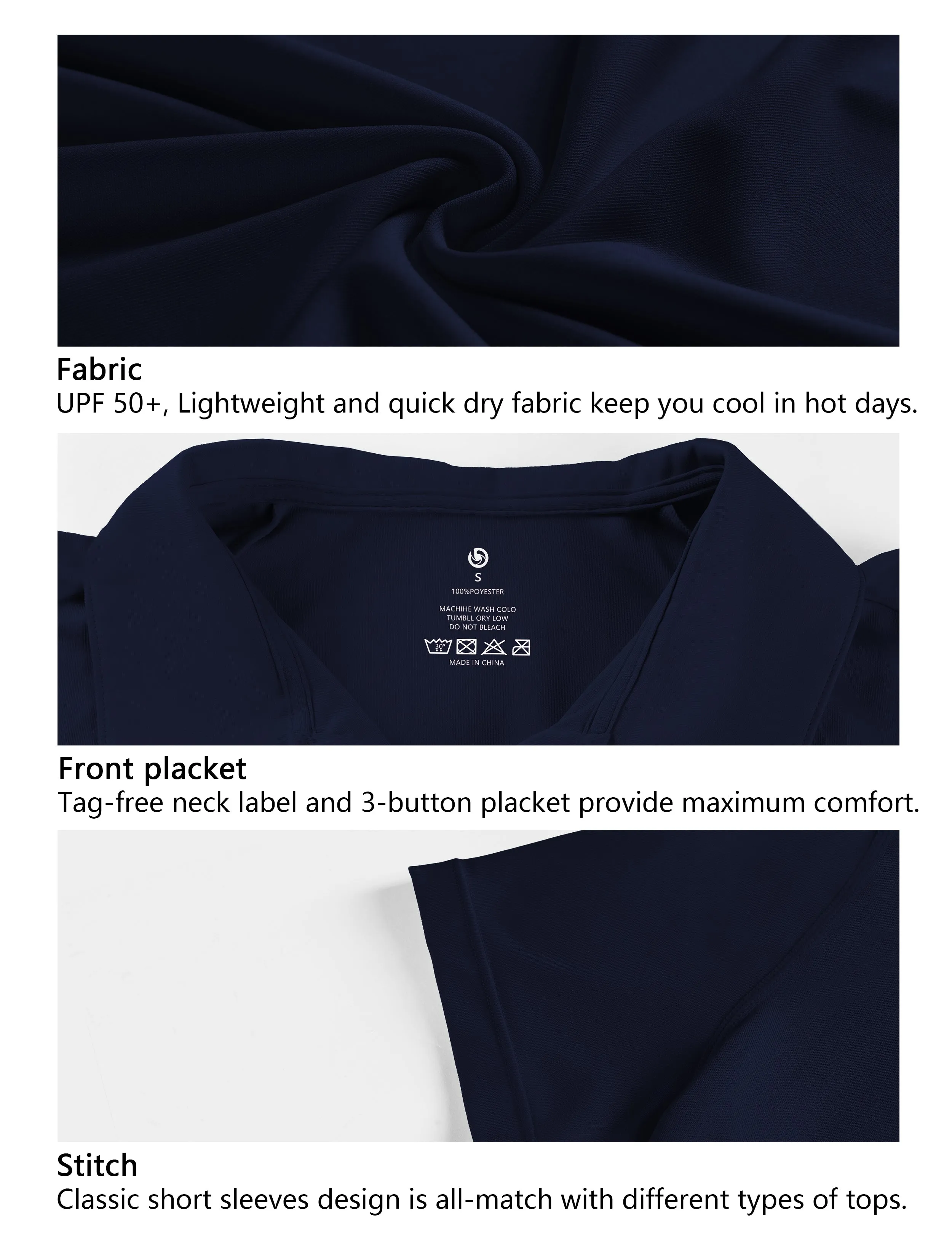 Short Sleeve Slim Fit Polo Shirt darknavy_Running