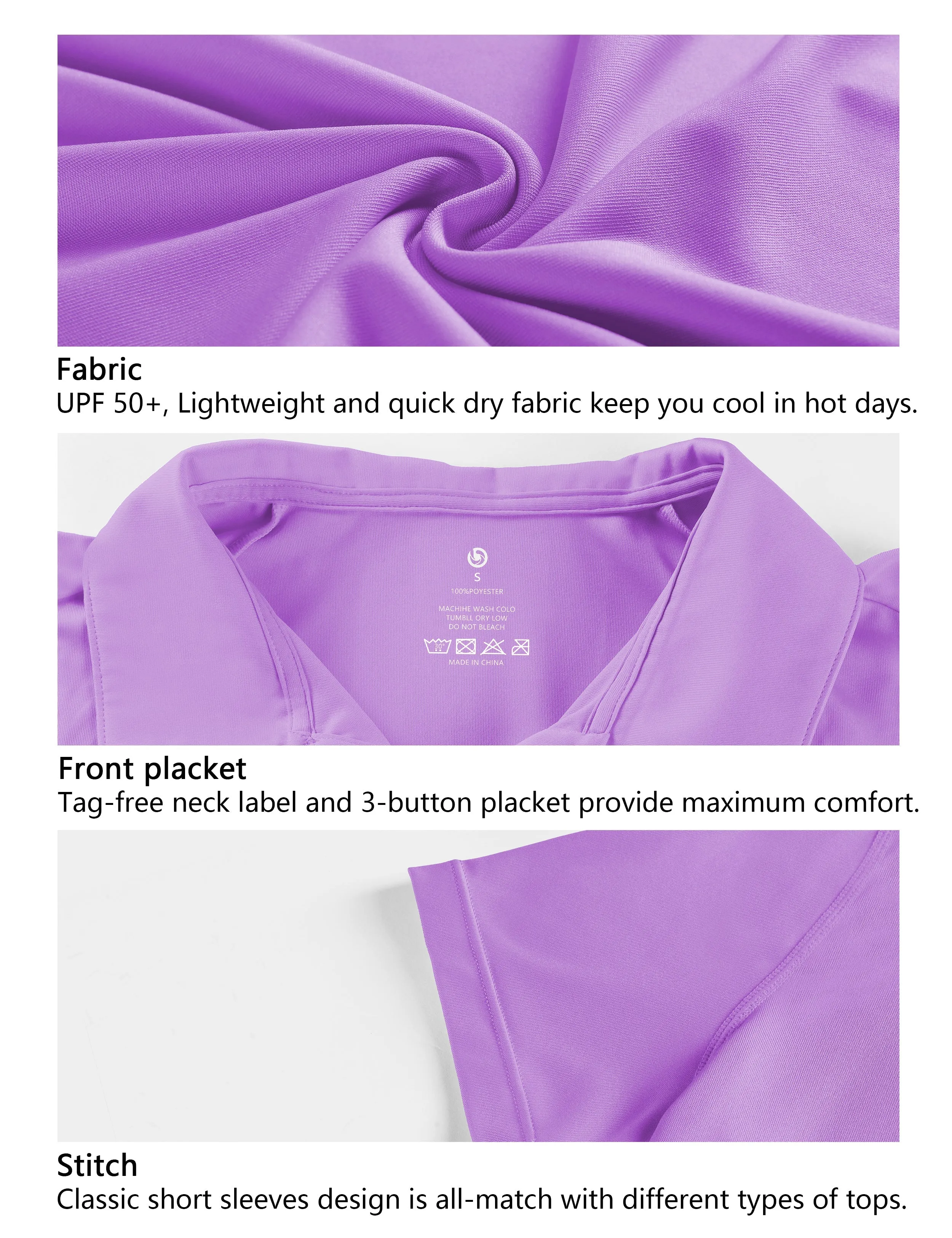 Short Sleeve Slim Fit Polo Shirt purple_Biking