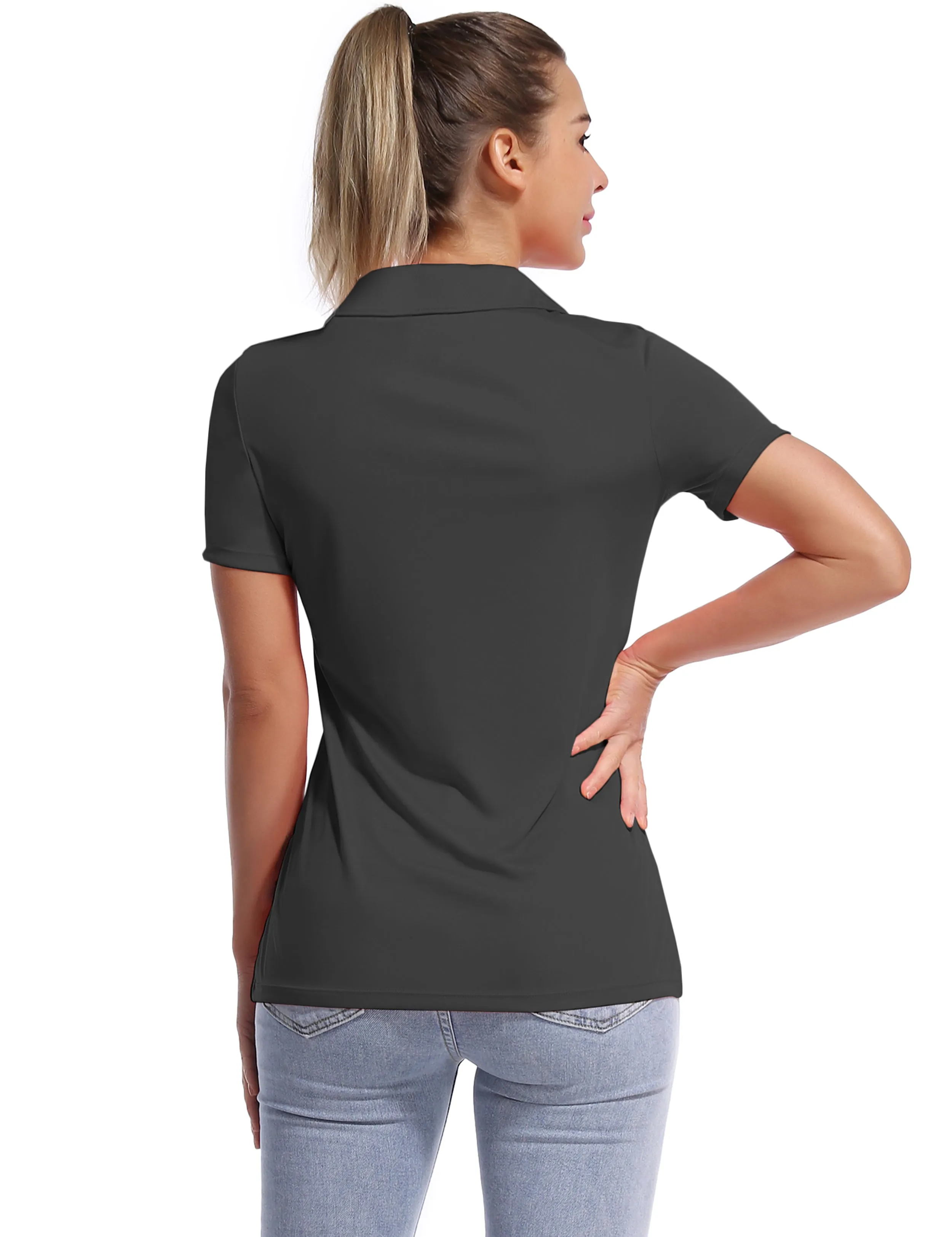 Short Sleeve Slim Fit Polo Shirt shadowcharcoal_Pilates