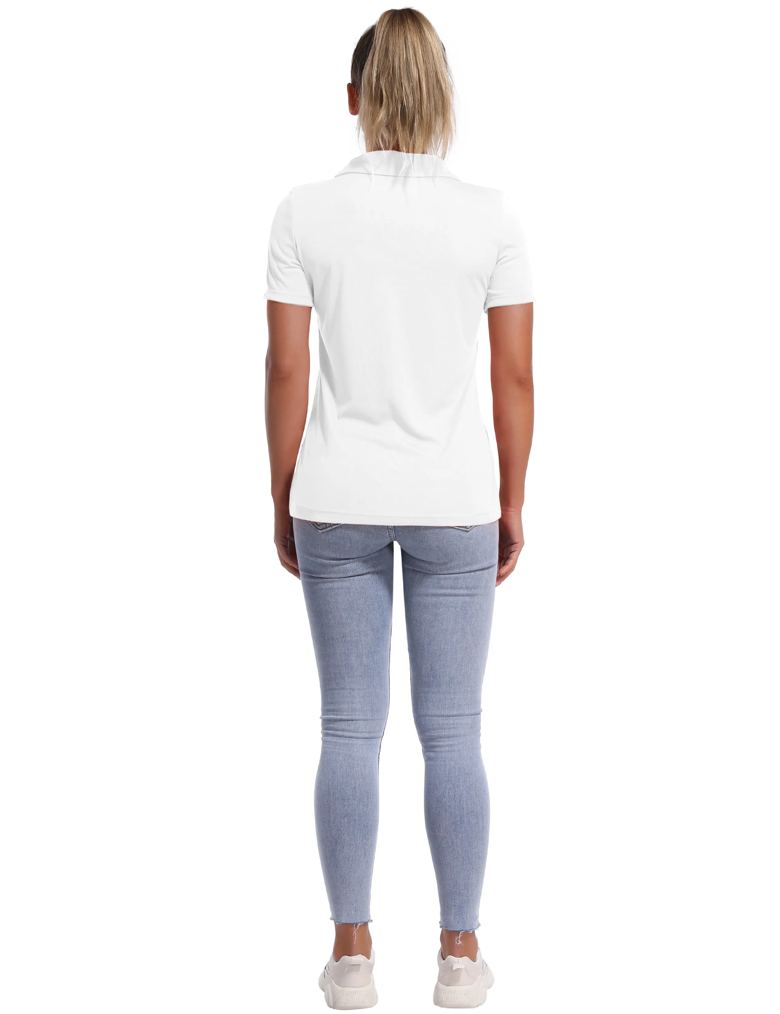 Short Sleeve Slim Fit Polo Shirt white ins_Biking