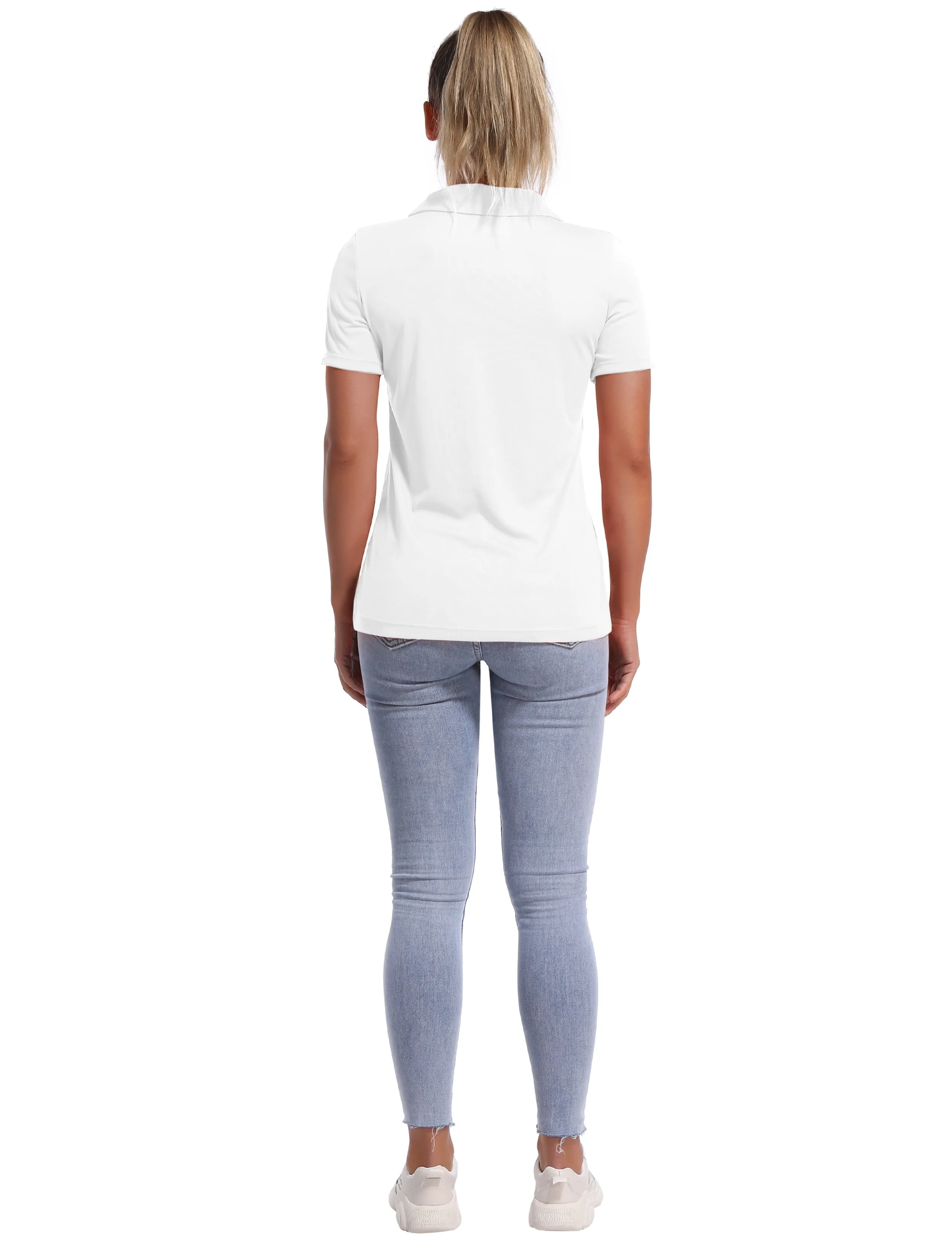 Short Sleeve Slim Fit Polo Shirt white ins_yoga