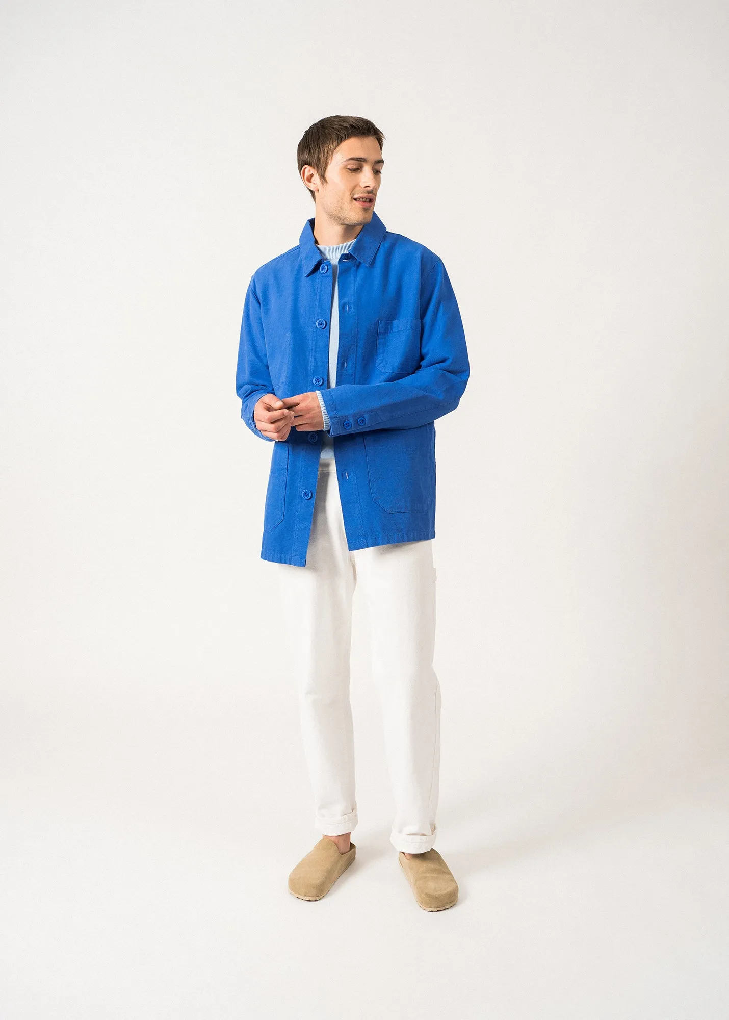 SIROCCO II - Navy French Chore Jacket | Workwear Cotton Canvas | Unisex Fit (MER BLUE)