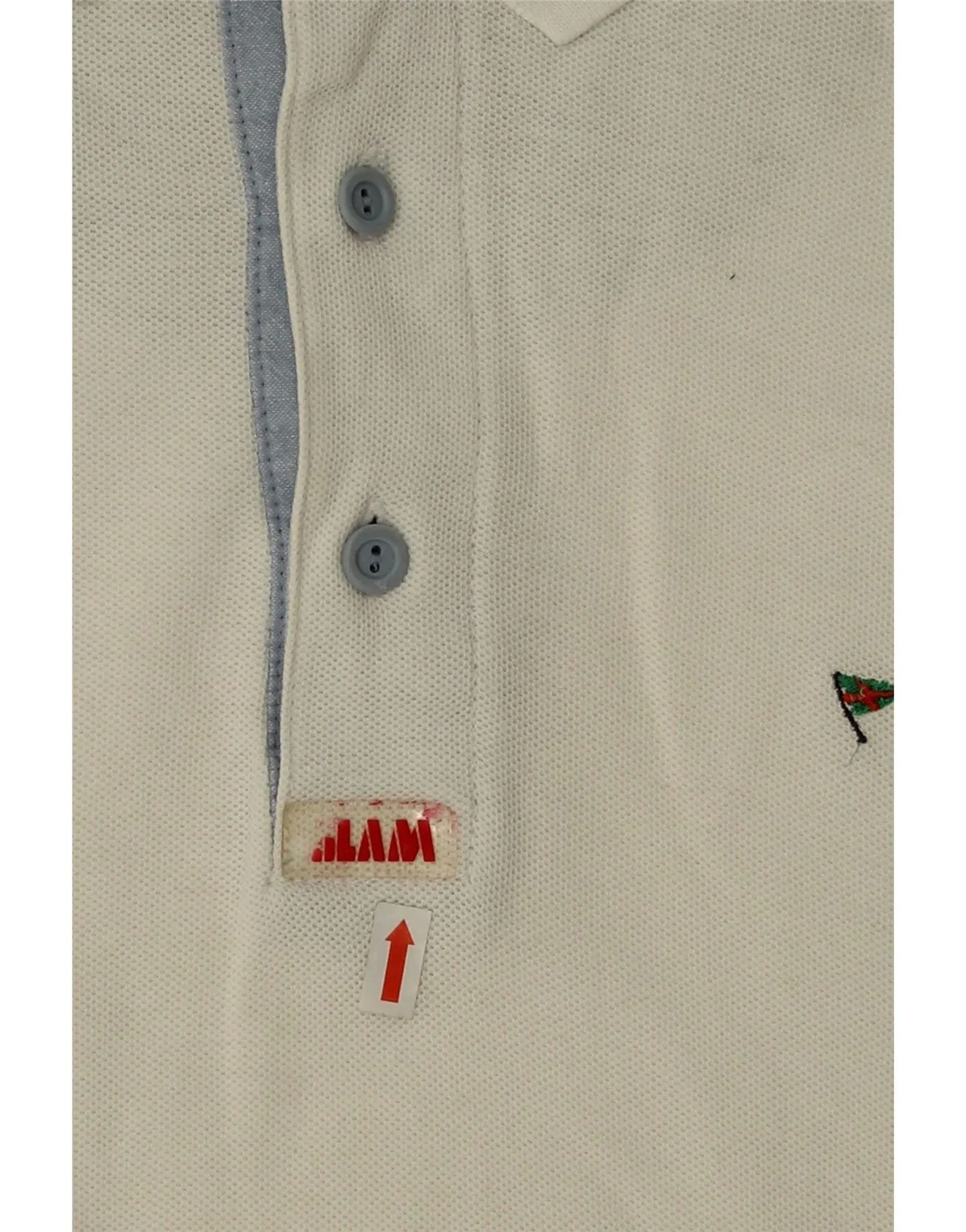 SLAM Mens Polo Shirt Medium White Cotton