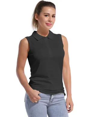 Sleeveless Slim Fit Polo Shirt black_Biking