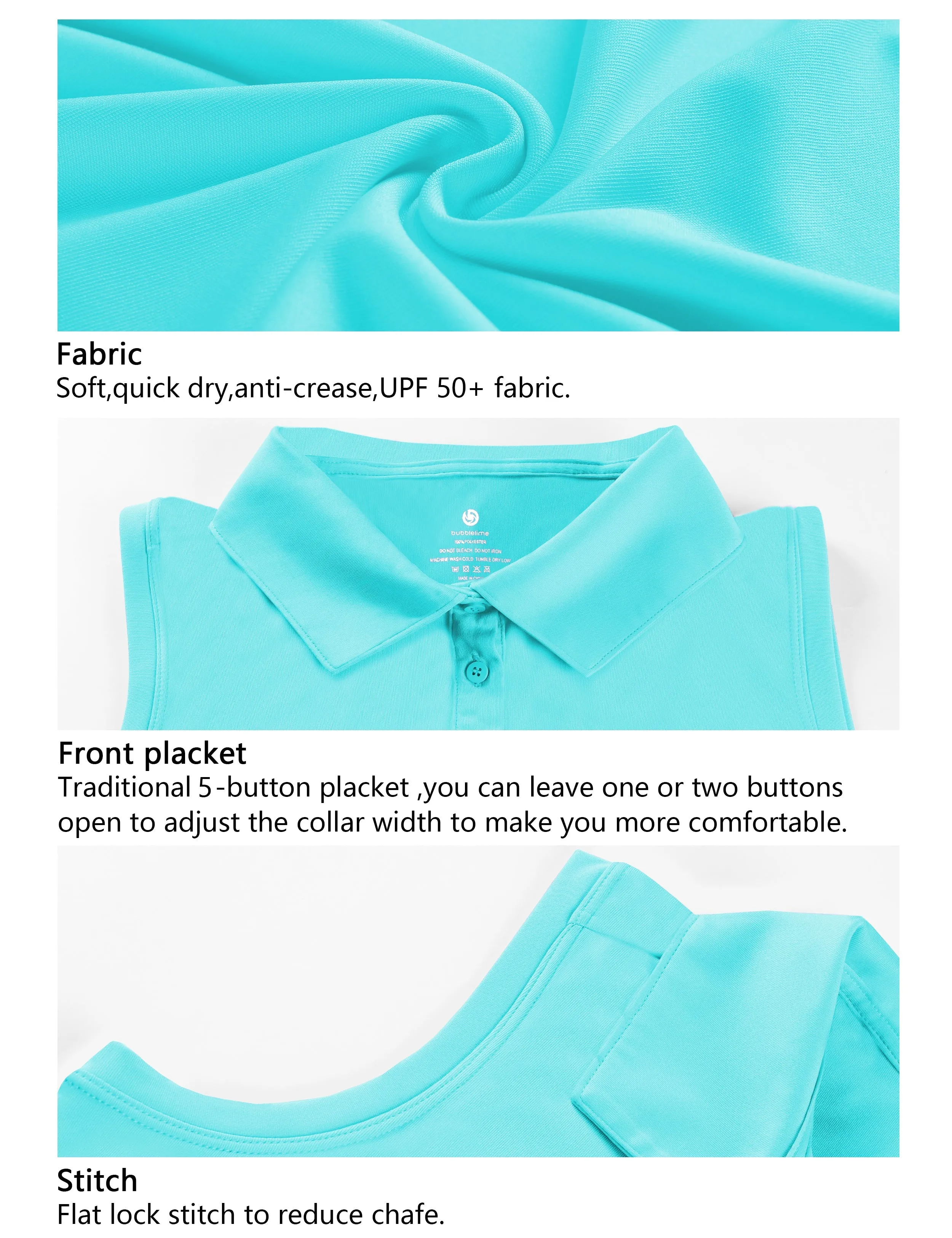 Sleeveless Slim Fit Polo Shirt blue_Gym