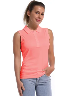 Sleeveless Slim Fit Polo Shirt coral_Golf