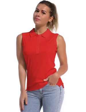 Sleeveless Slim Fit Polo Shirt red_Jogging