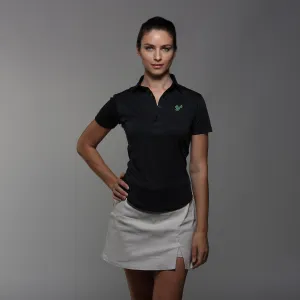 South Florida Women's Cap Sleeve Semi Spread Polo Black