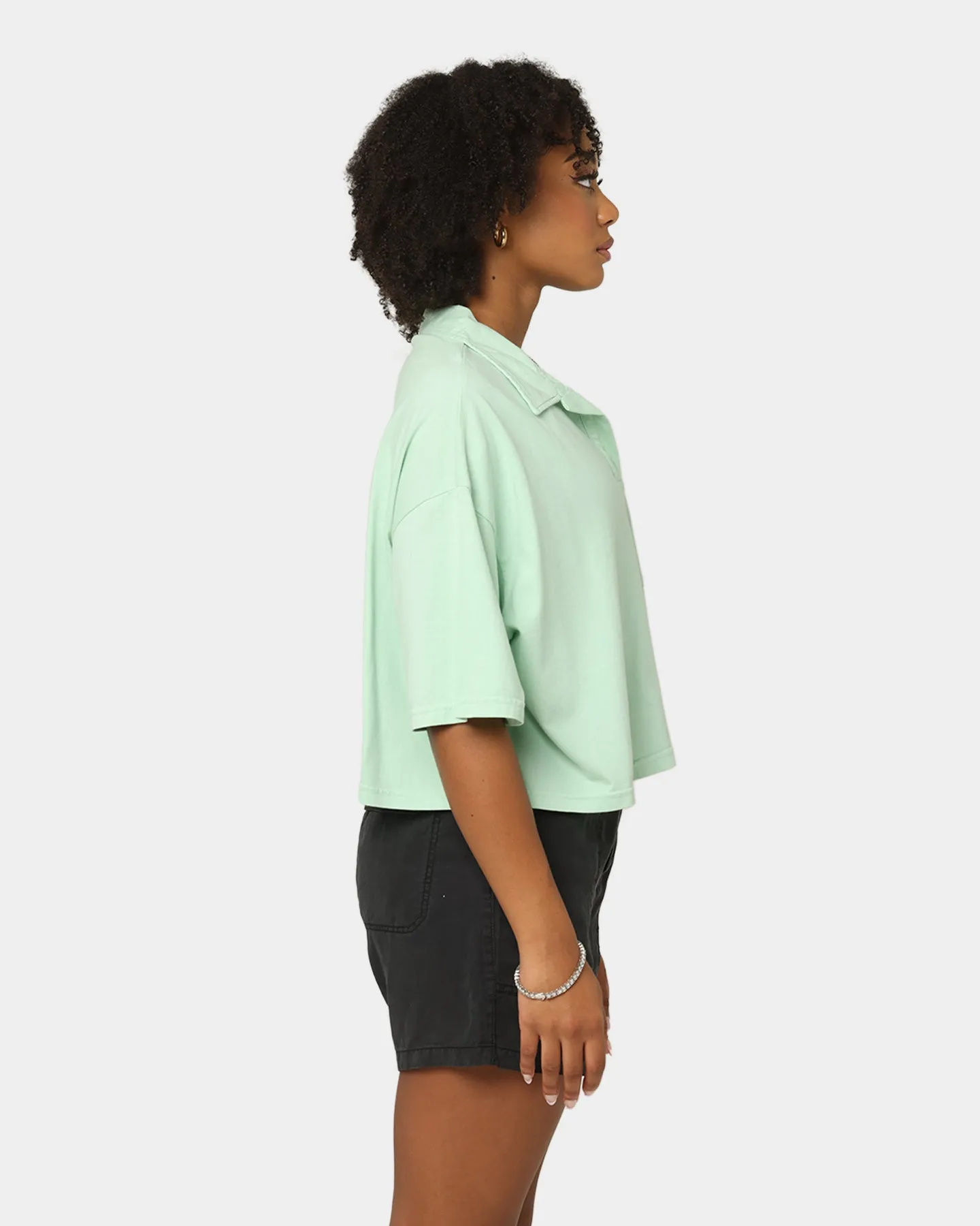 Stussy Women's Woodland Rugby Short Sleeve T-Shirt Sage