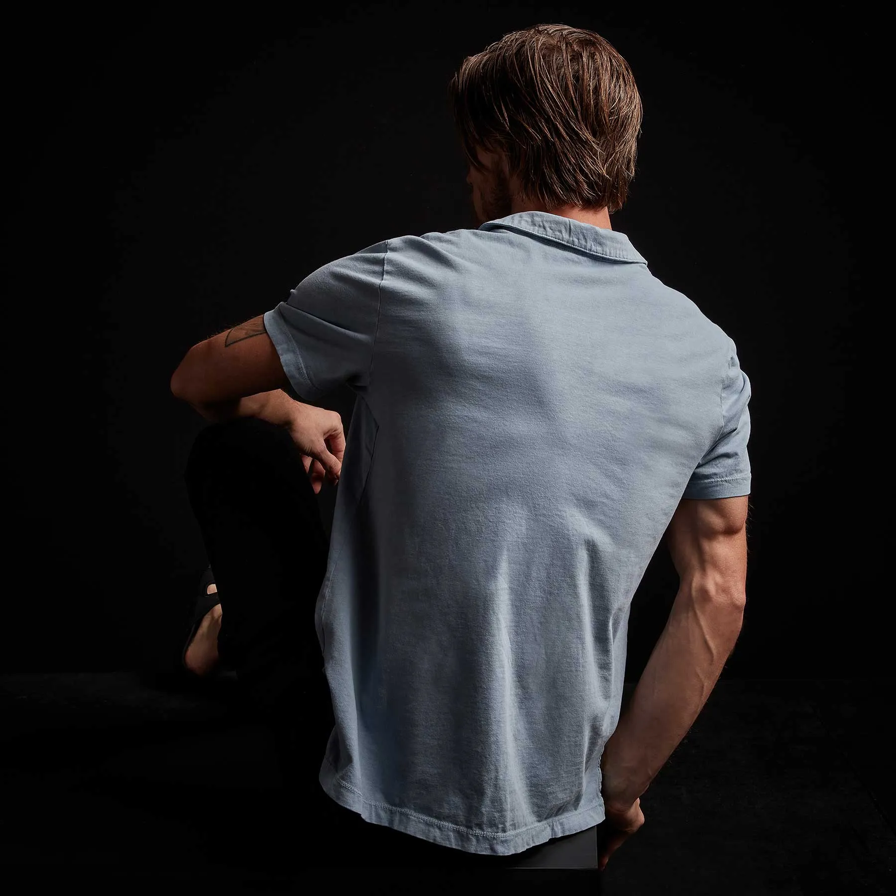 Sueded Jersey Polo - Bluestone Pigment