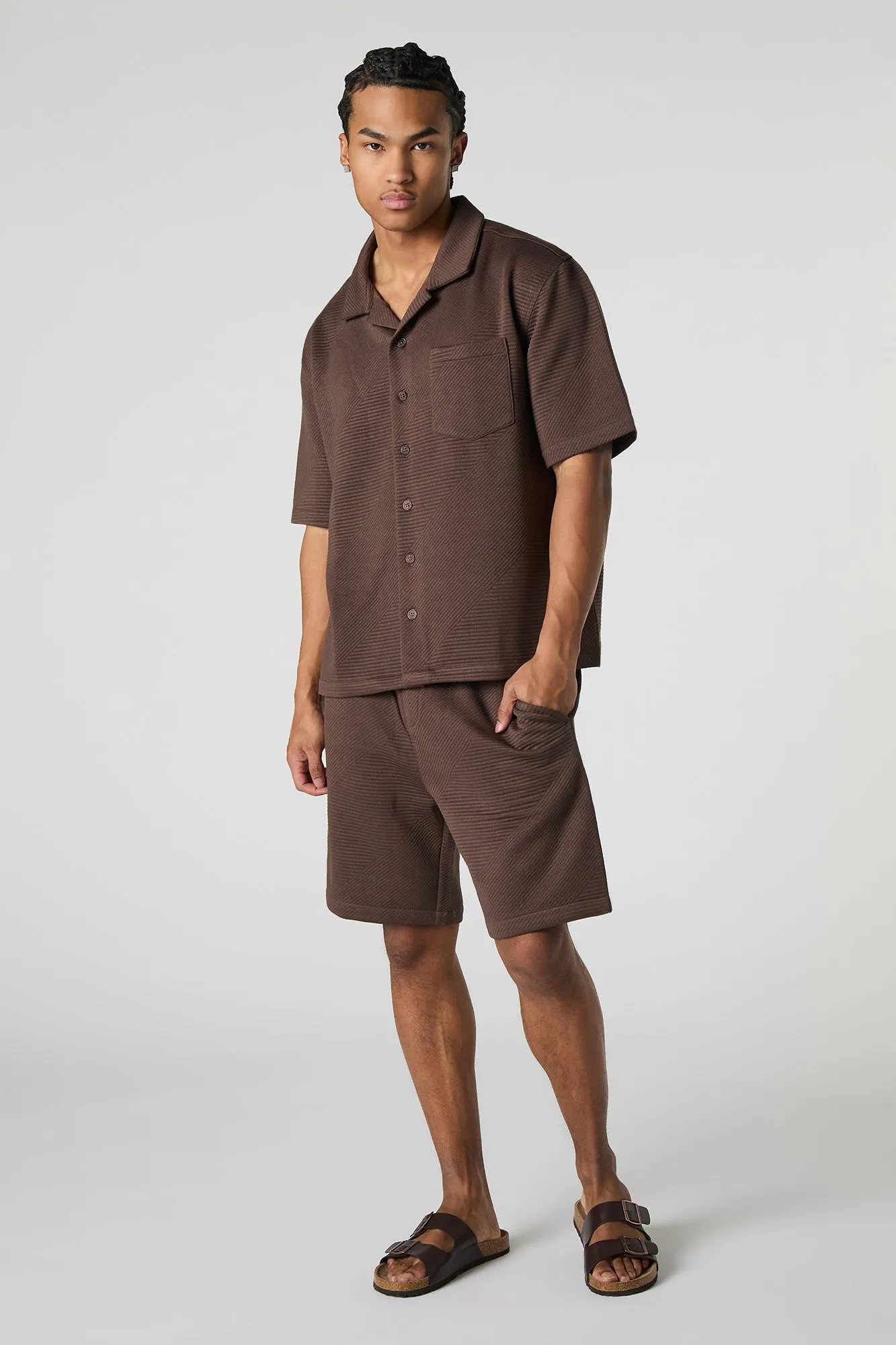 Textured Drawstring Short