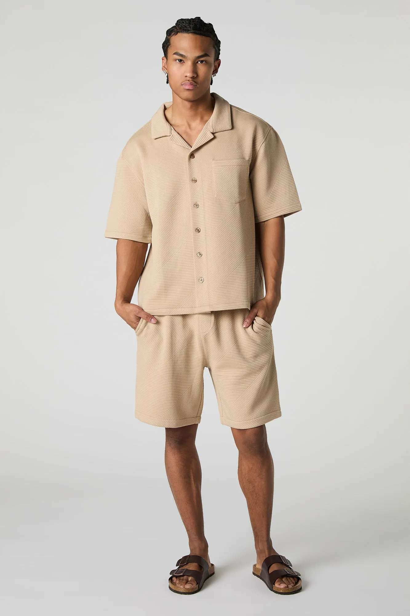 Textured Drawstring Short