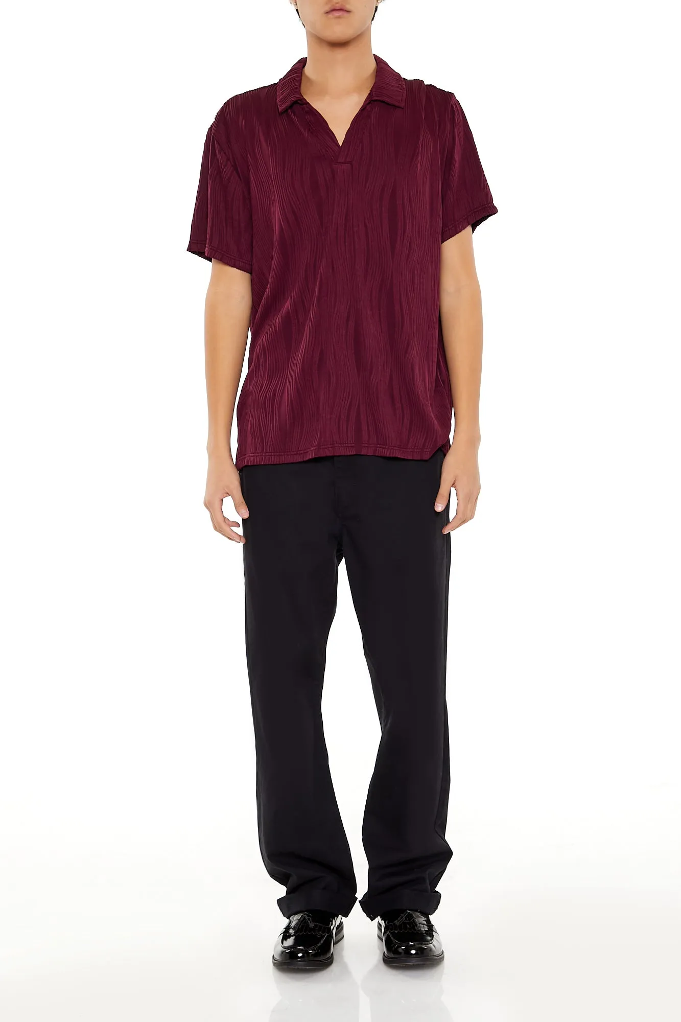 Textured Polo Top