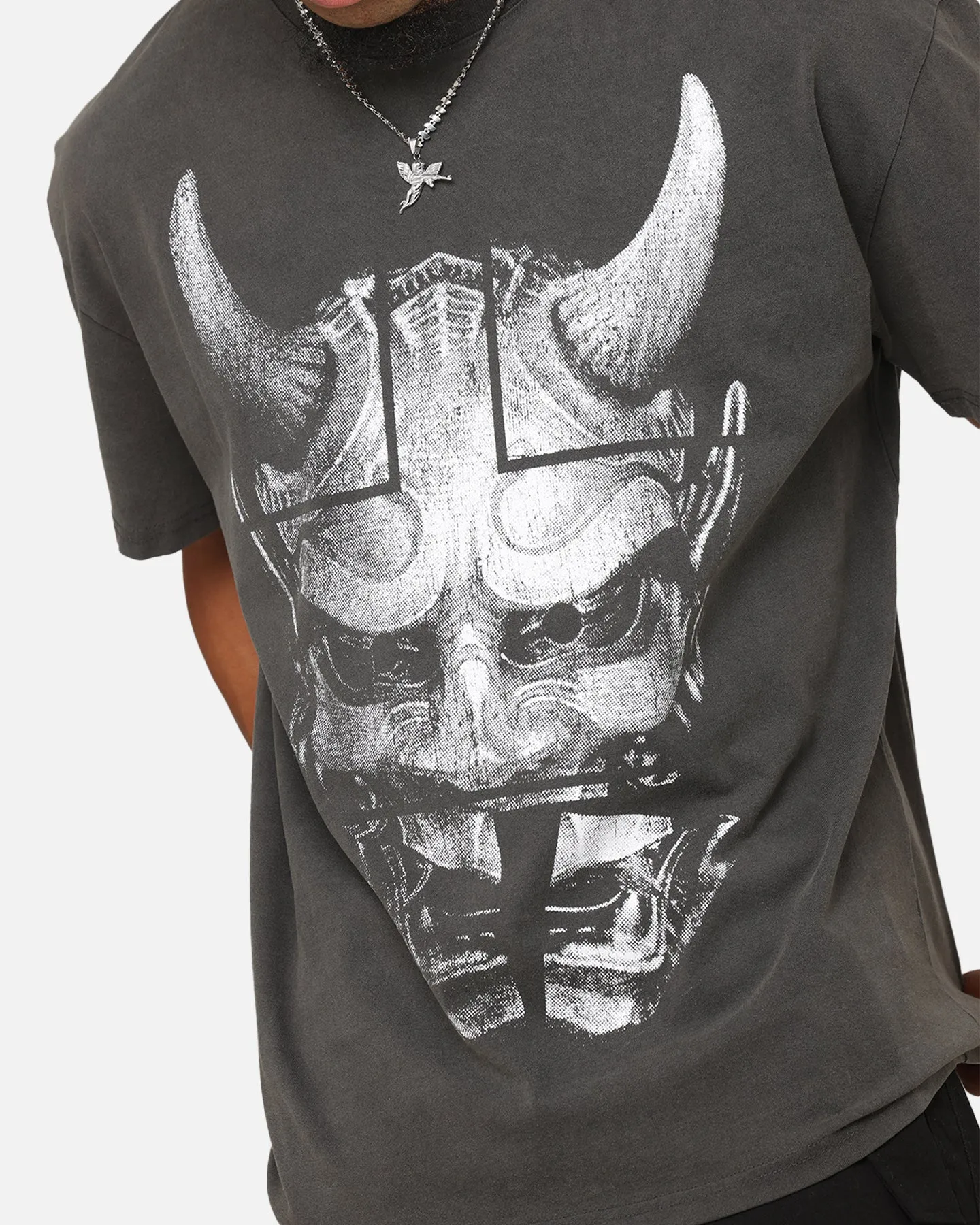 The Anti Order Oni Mask Boxy T-Shirt Black Wash
