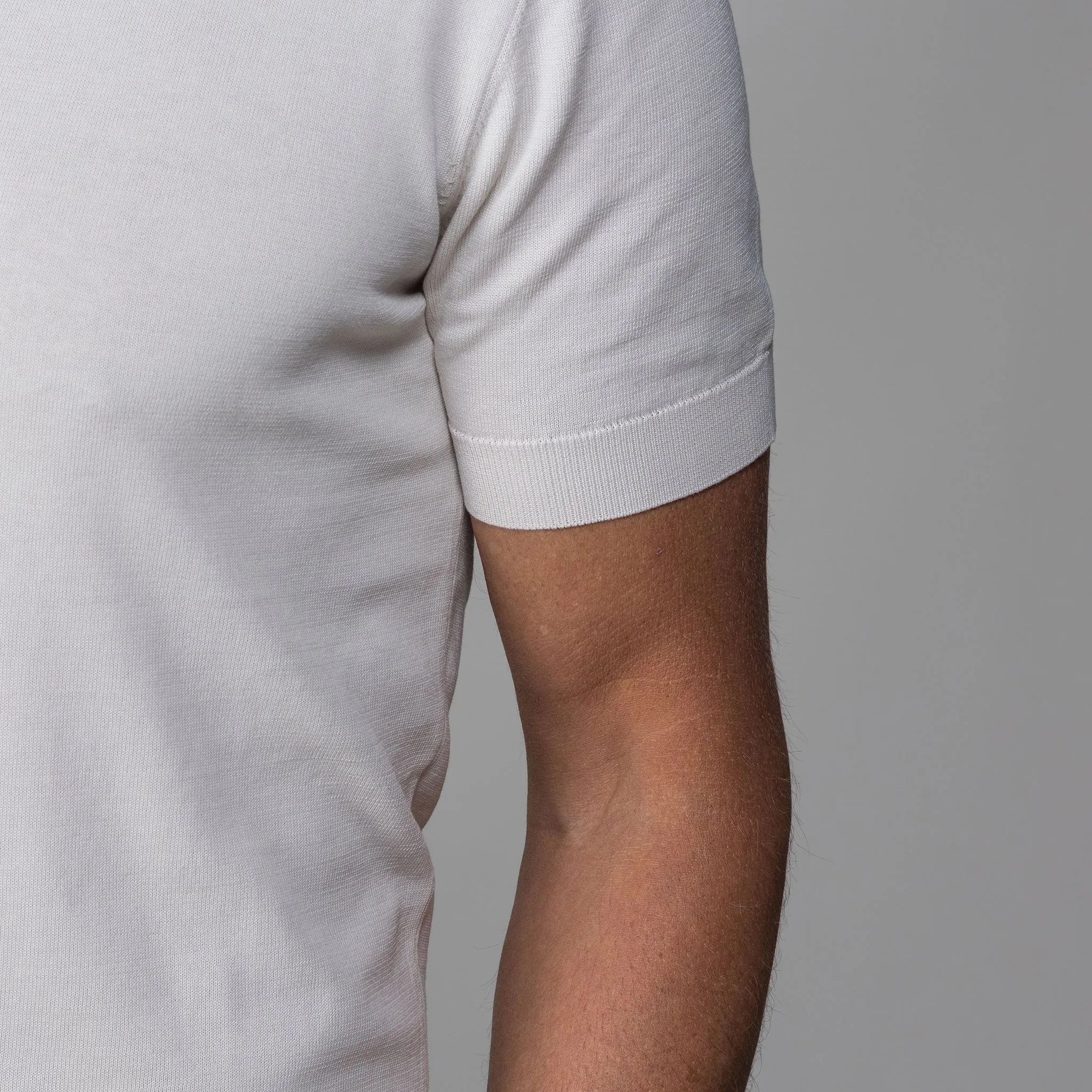The Maranello Cotton & Silk Buttonless Polo Sand - Tailored Fit