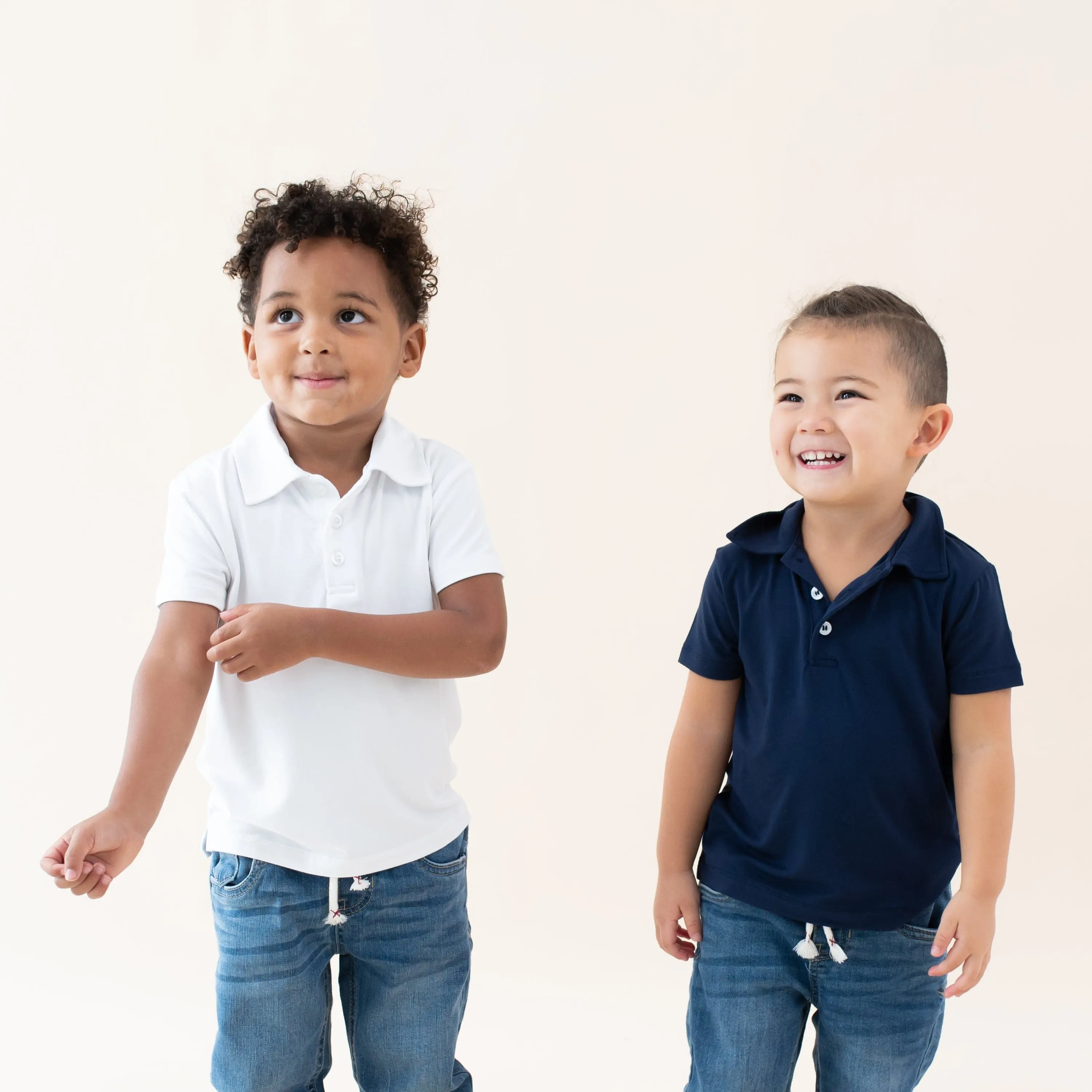 Toddler Short Sleeve Polo in Navy
