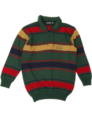 TOM TINO Mens Polo Neck Jumper Sweater UK 44/46 Large Green Striped