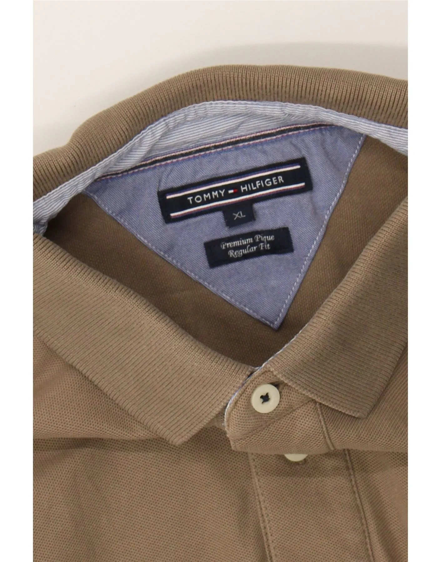 TOMMY HILFIGER Mens Regular Fit Polo Shirt XL Brown